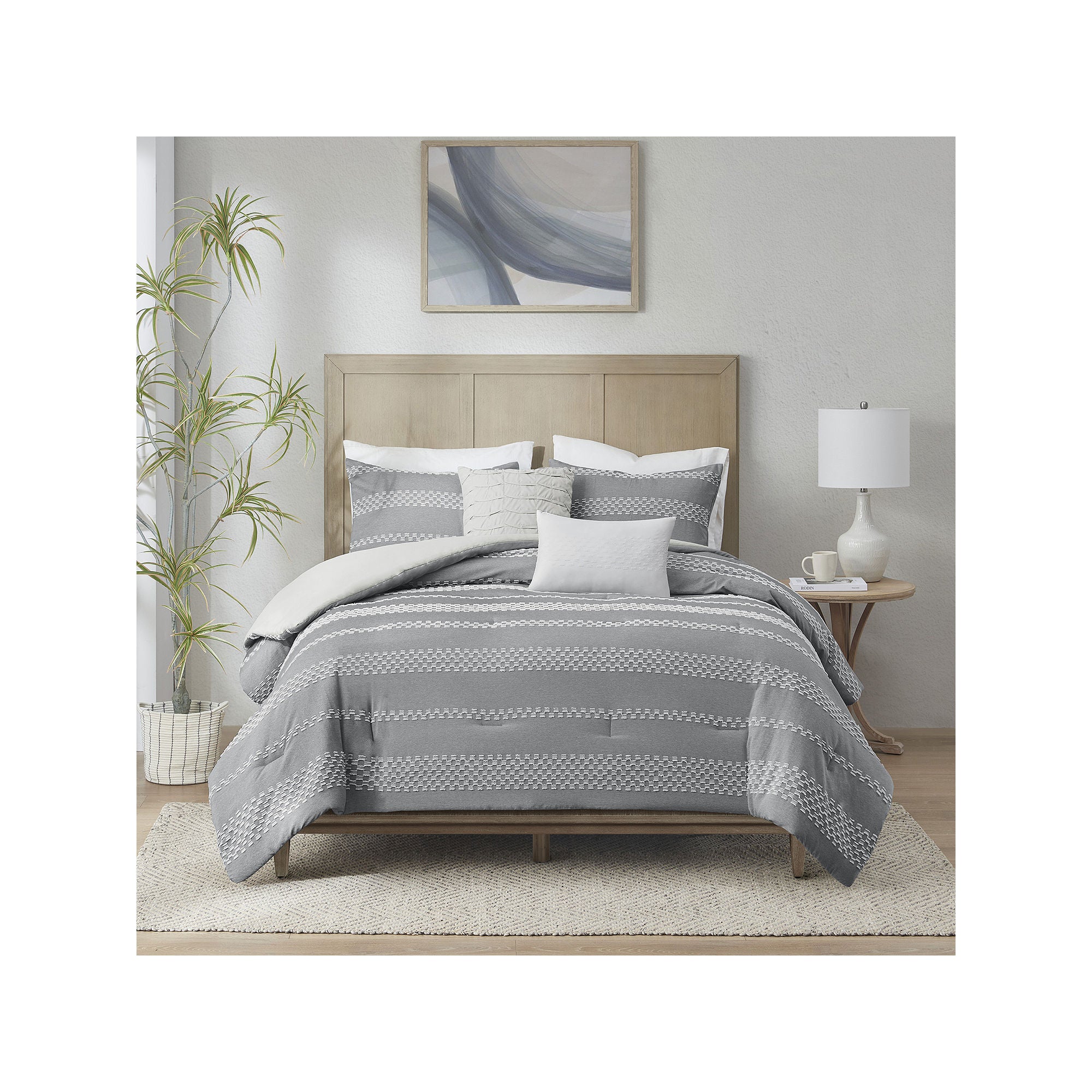 Madison Park Hendry Jacquard 5-Pc. Midweight Comforter Set - Gray