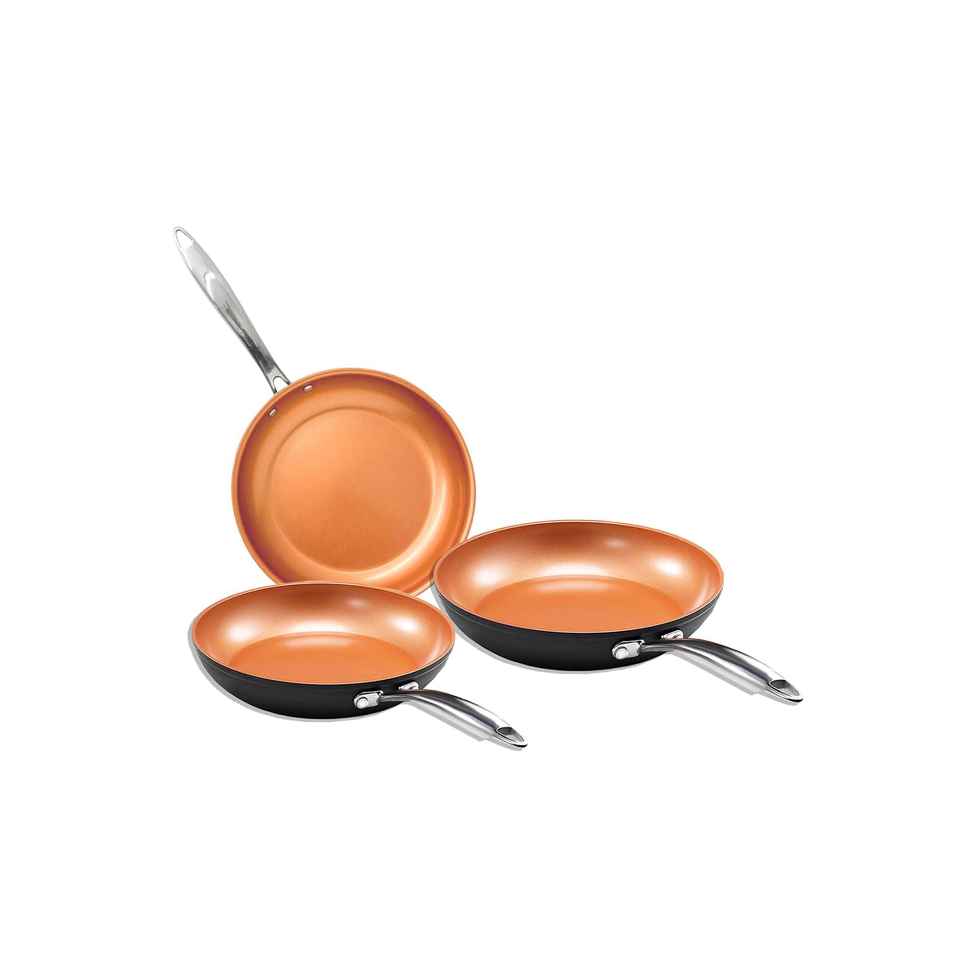 Gotham Steel Hard Anodized 8, 10, 12 Premium Chefs Skillet Set, with Ultimate Nonstick Ceramic & Tit