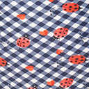 Unique Vintage Navy Gingham & Ladybug Print High Waist Louise Swim Bottom