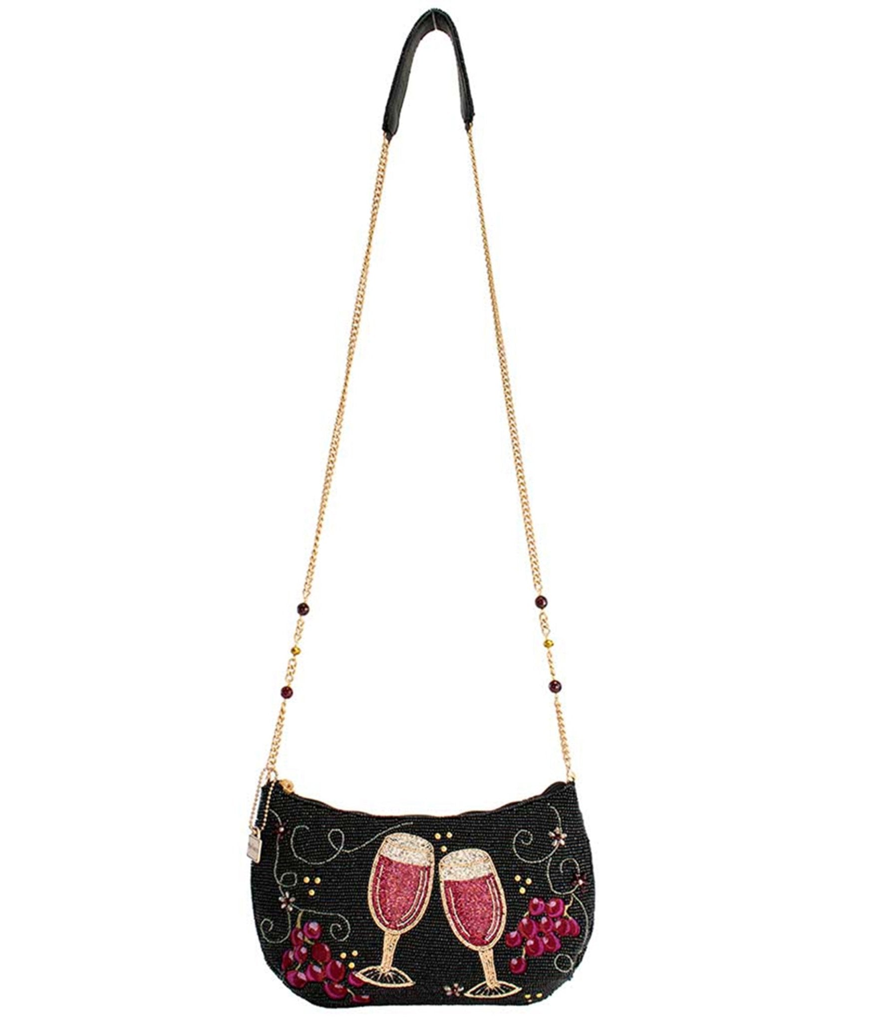 Mary Frances Bordeaux Beaded Handbag