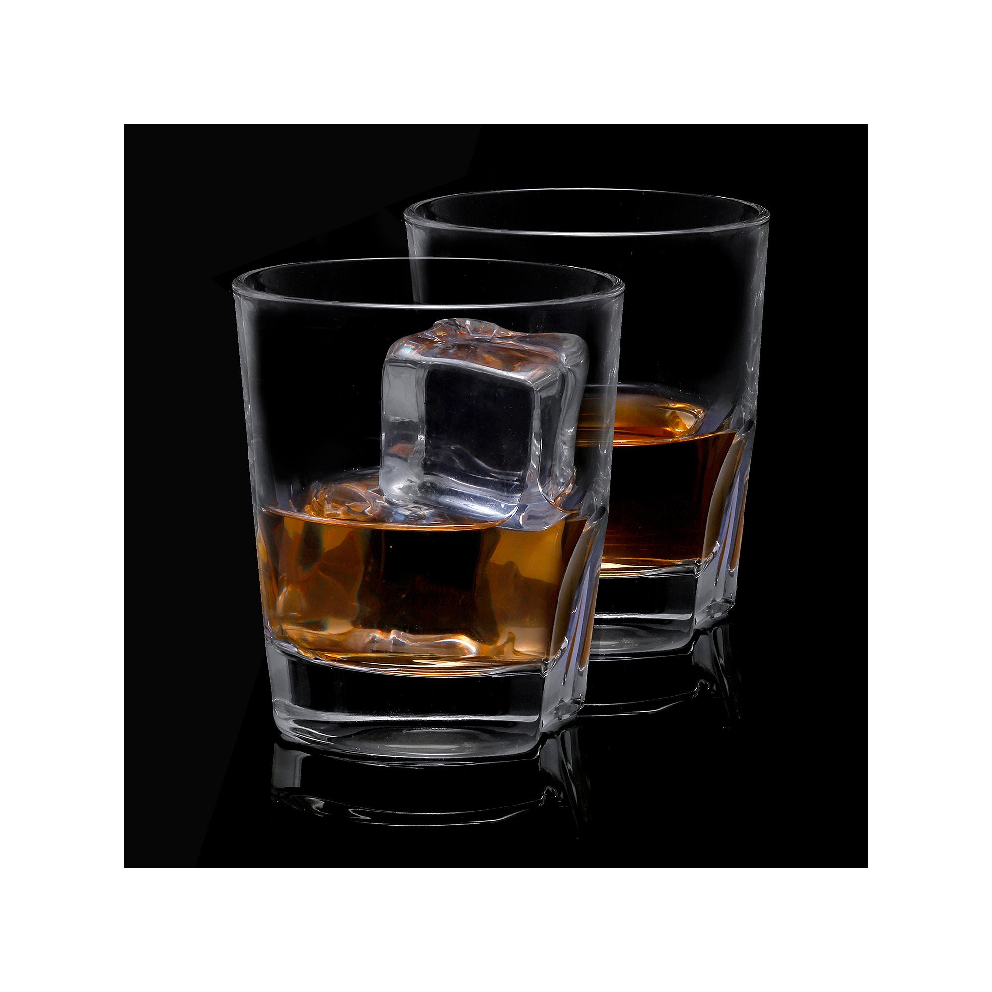 Joyjolt Carina Crystal Whiskey Glasses - 8.4 Oz - Set Of 2 Double Old Fashioned - Clear NO COLOR ONE SIZE