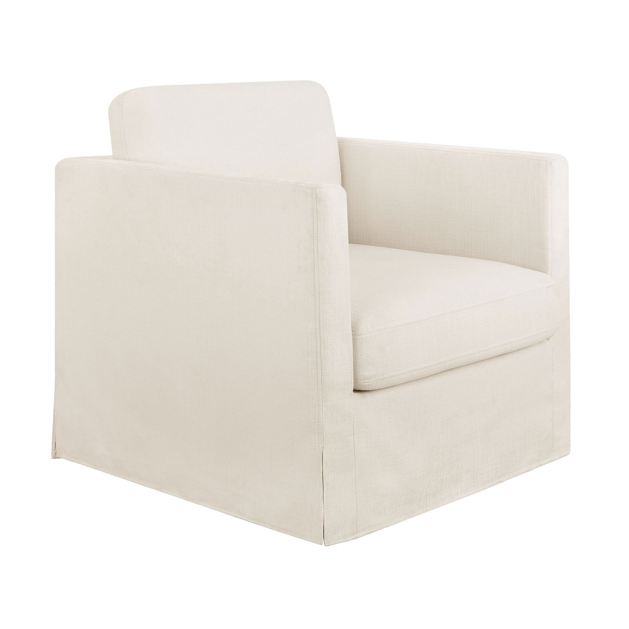 Better Homes & Gardens DJF325041545001 Waylen Slipcover Swivel Chair, Cream