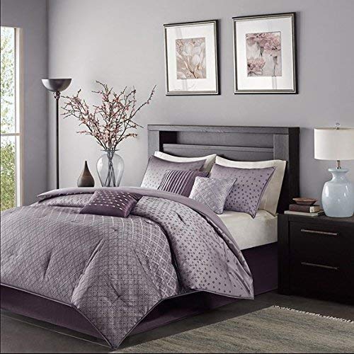 Madison Park Biloxi 7 Piece Comforter Set-Purple-Cal.King California King