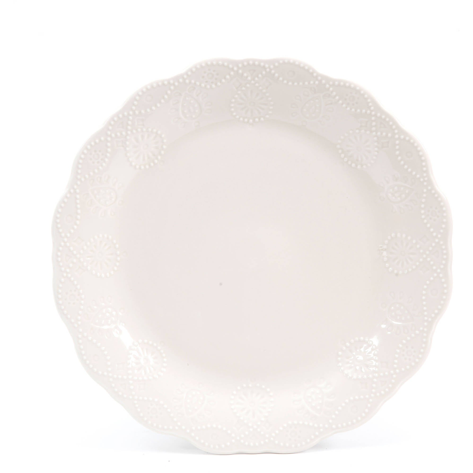 The Pioneer Woman 82782.12R Cowgirl Lace Dinnerware Set, 12 Pcs White