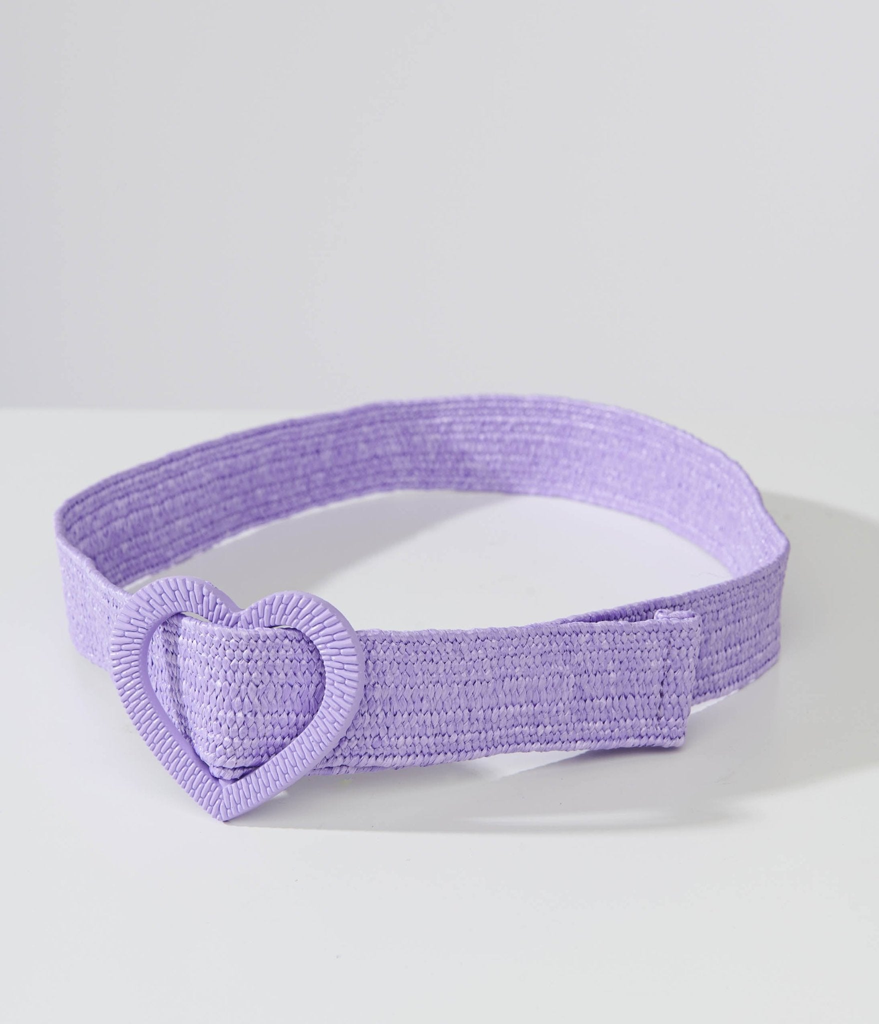 Unique Vintage Purple Heart Buckle Woven Belt