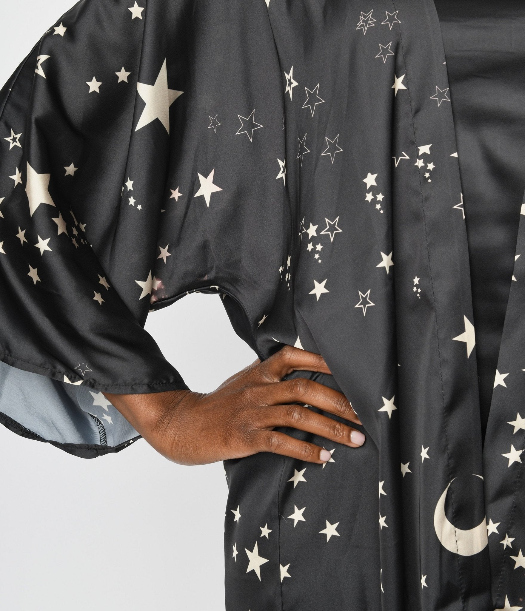 Black Moon & Stars Celestial Witch Kimono