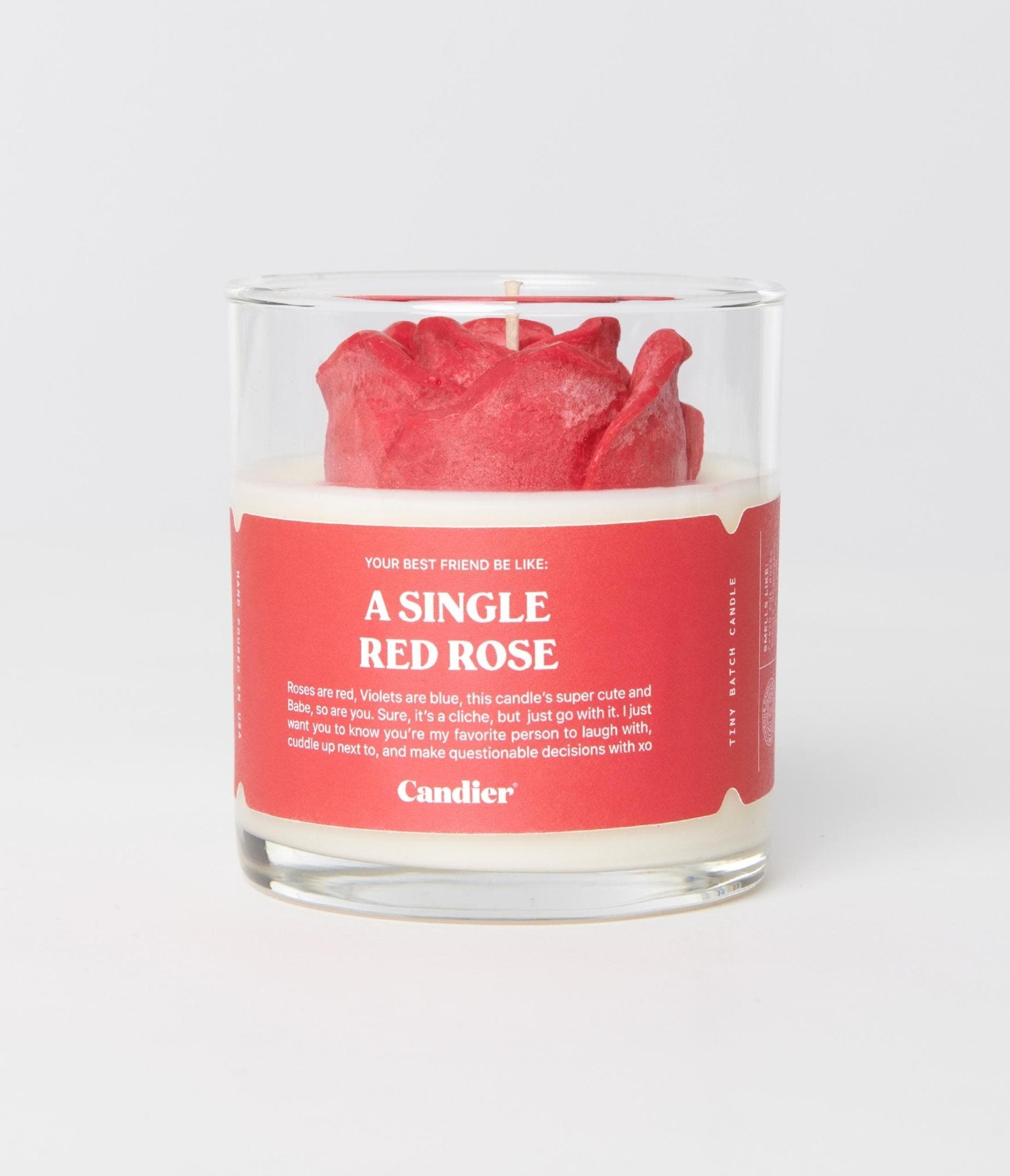 A Single Red Rose Candle