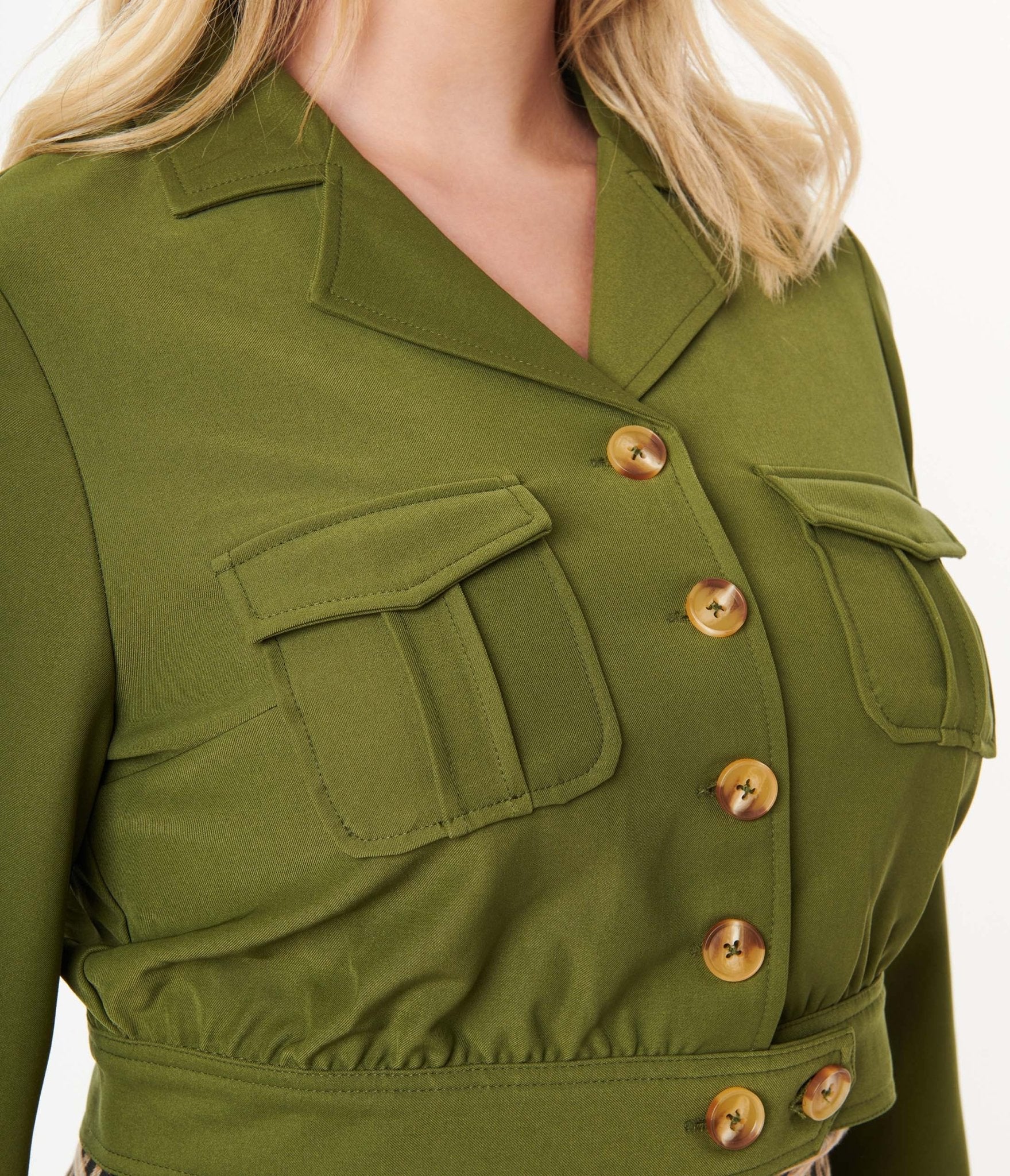 Hell Bunny 1940s Green Ravenswood Jacket