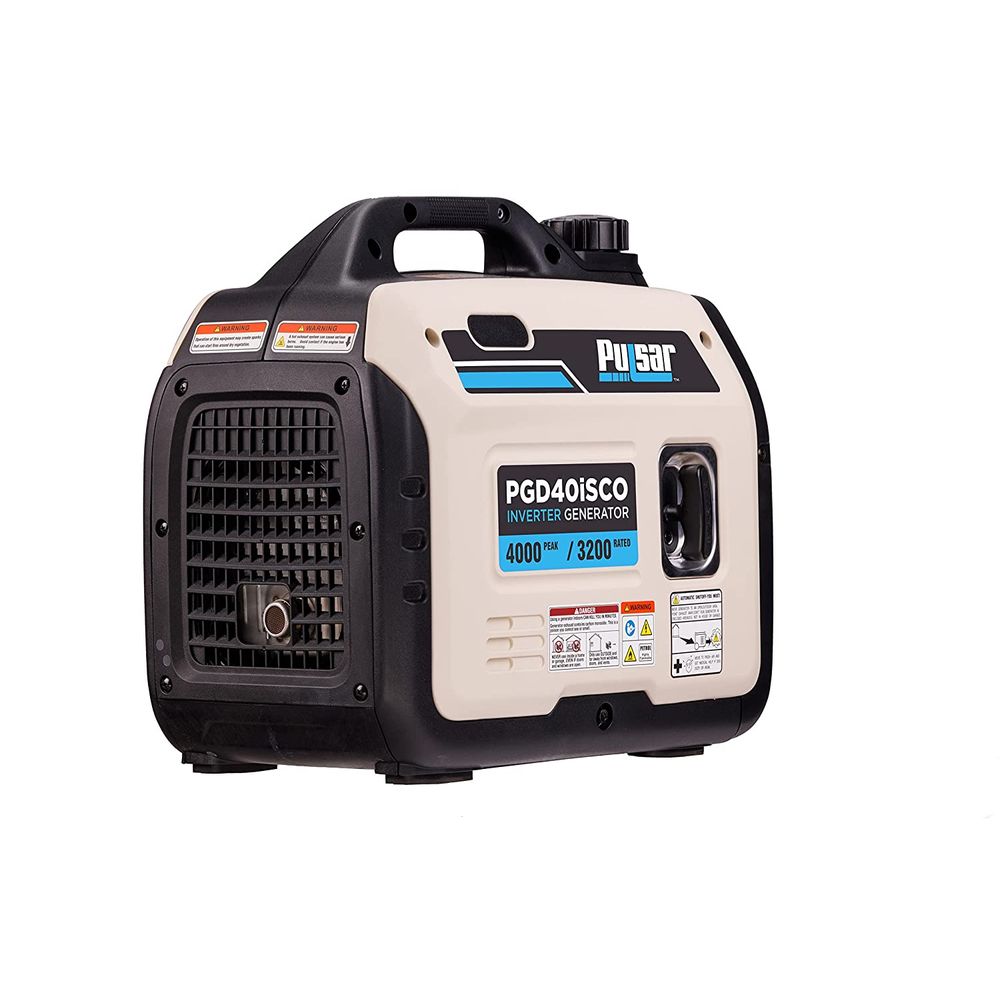Pulsar PGD40ISCO 4000W Super Quiet Inverter Gasoline Powered Generator with Recoil Start and CO Shutdown