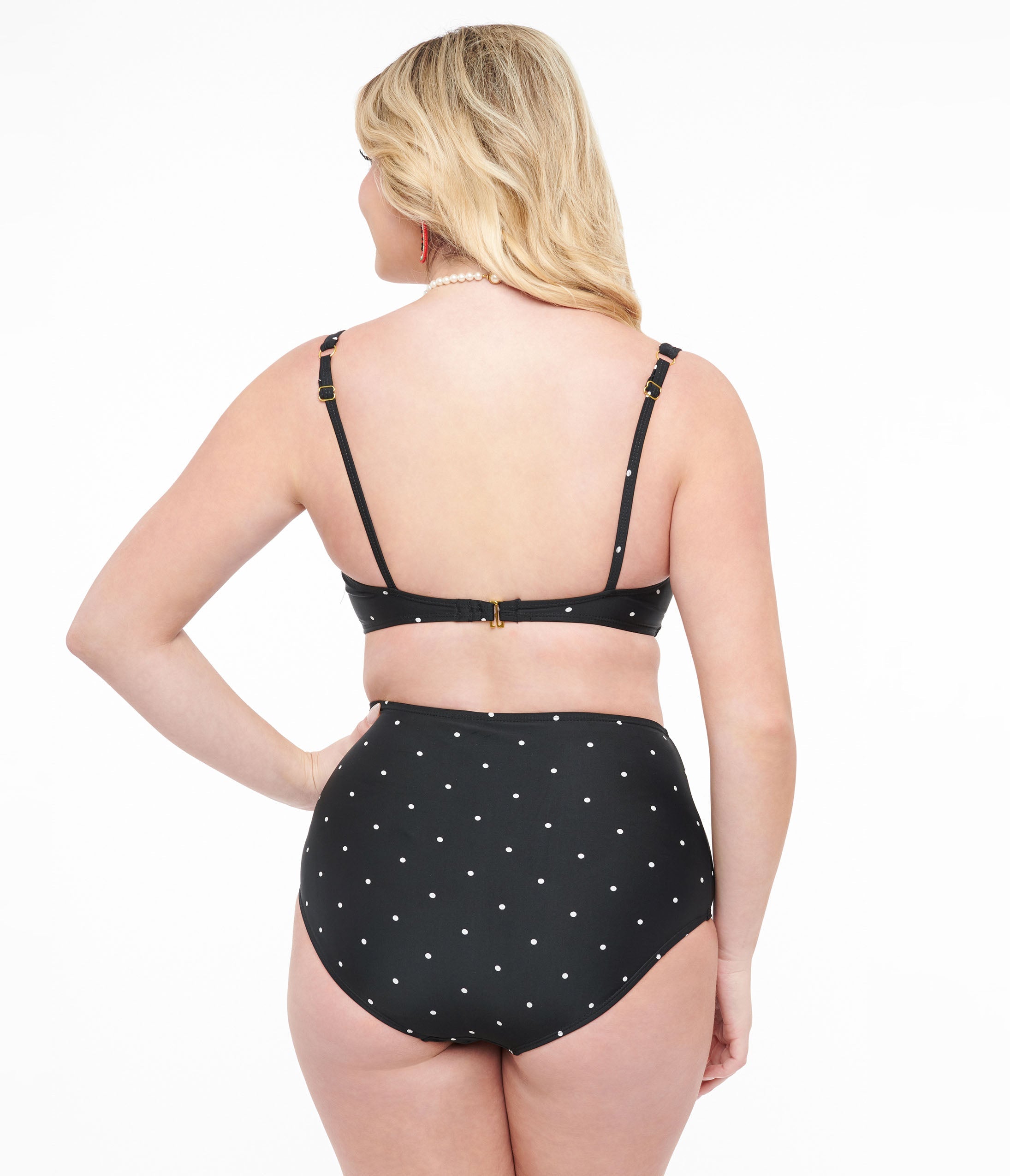 Black & White Polka Dot Two Piece Swim Set