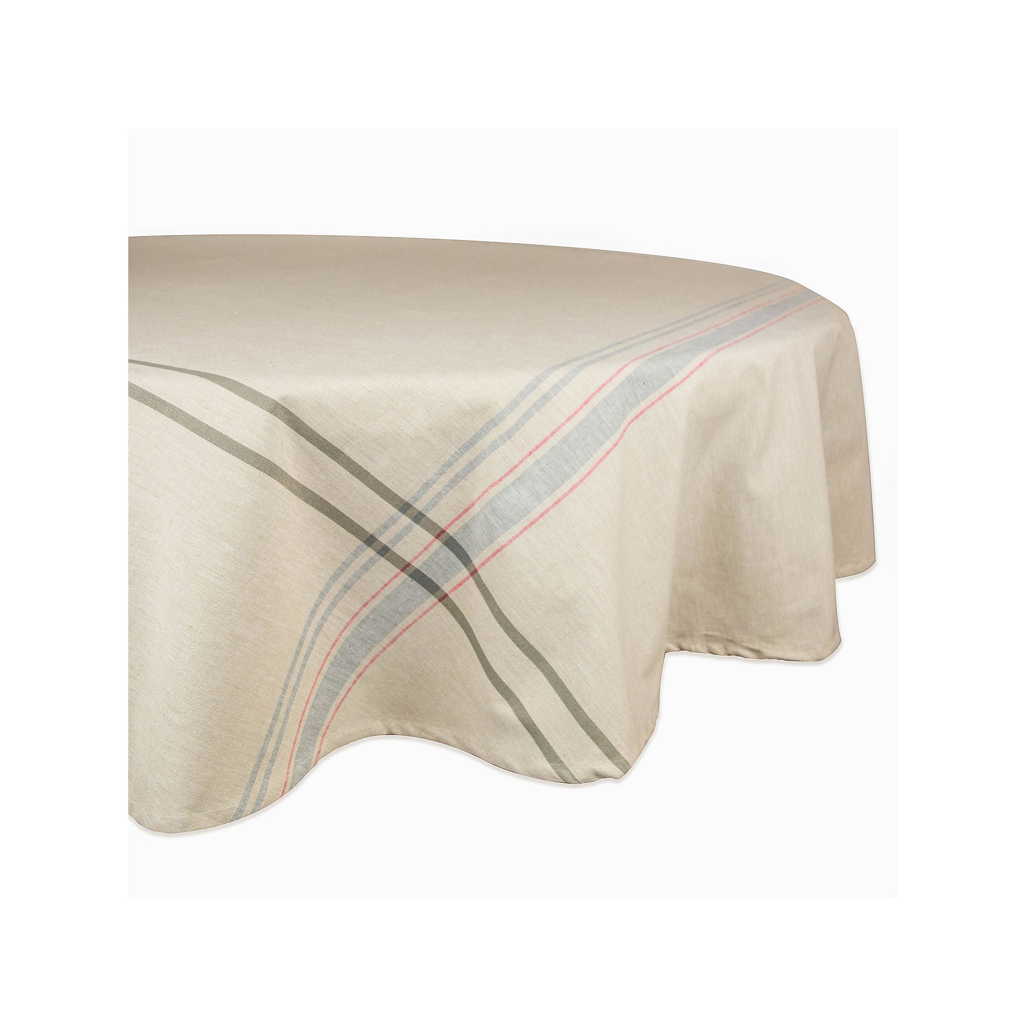 Design Imports French Stripe Tablecloth - GRAY ONE SIZE