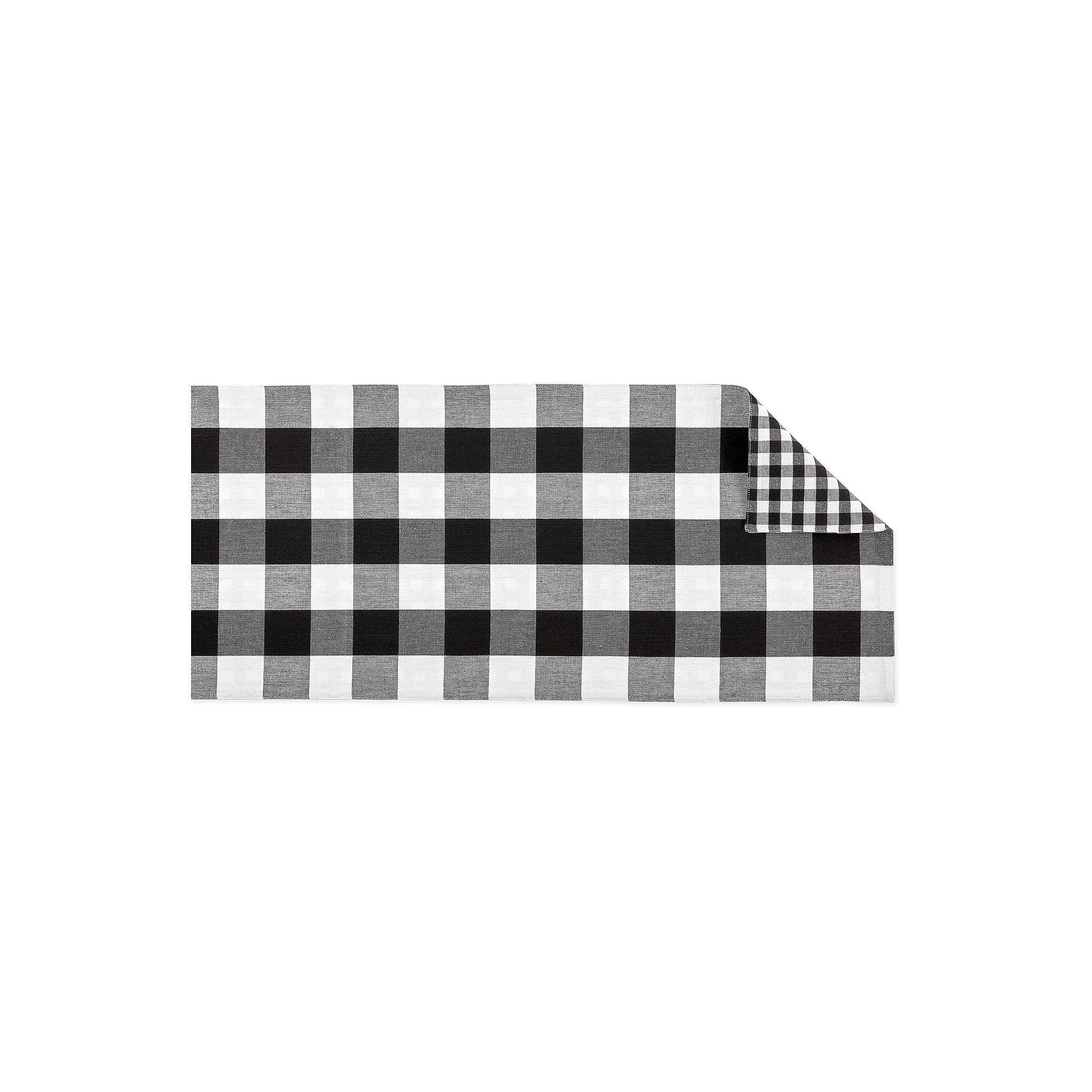 Design Imports Gingham Buffalo Check Table Runner - BLACK ONE SIZE