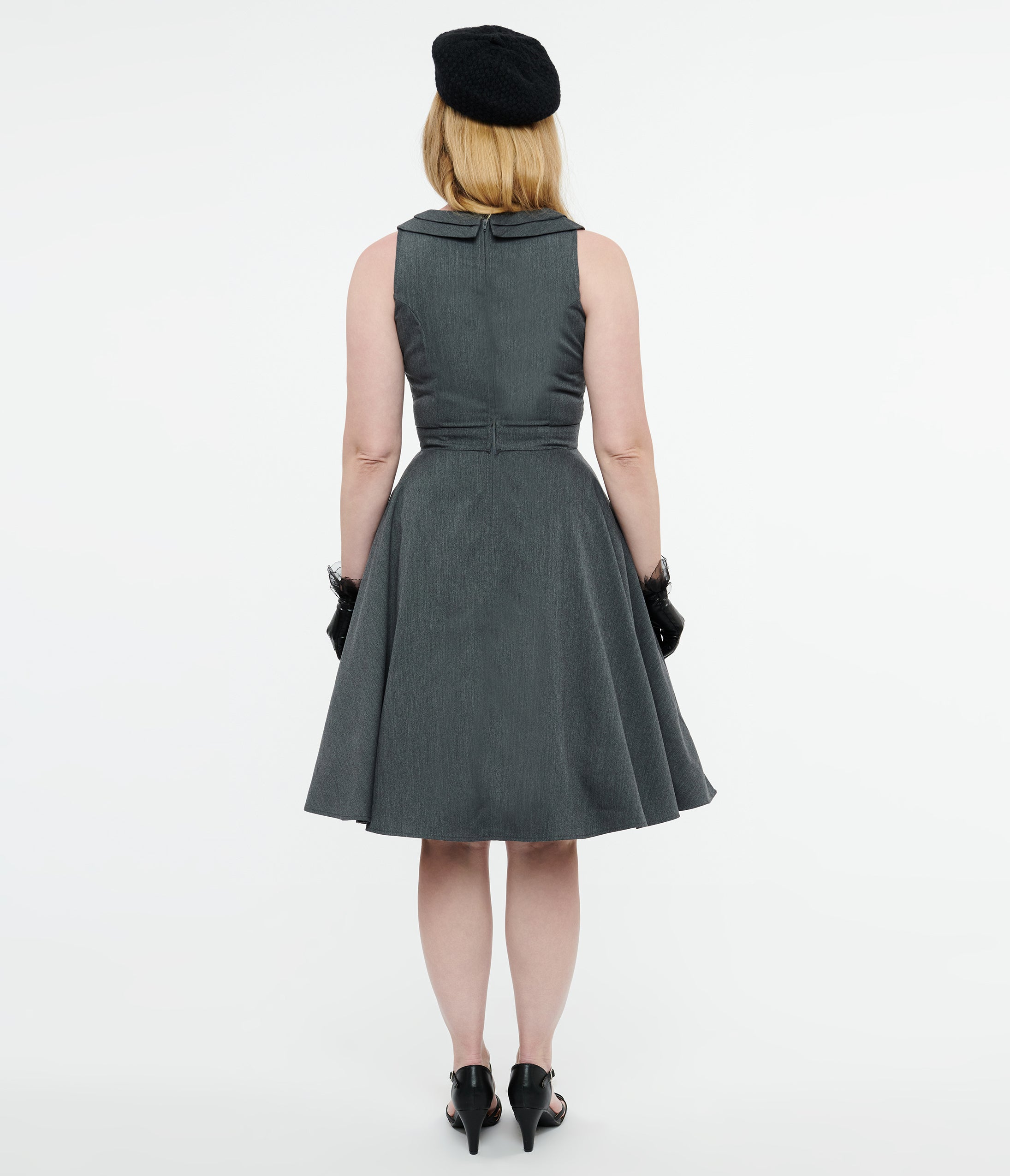 1950s Grey Swing Dress