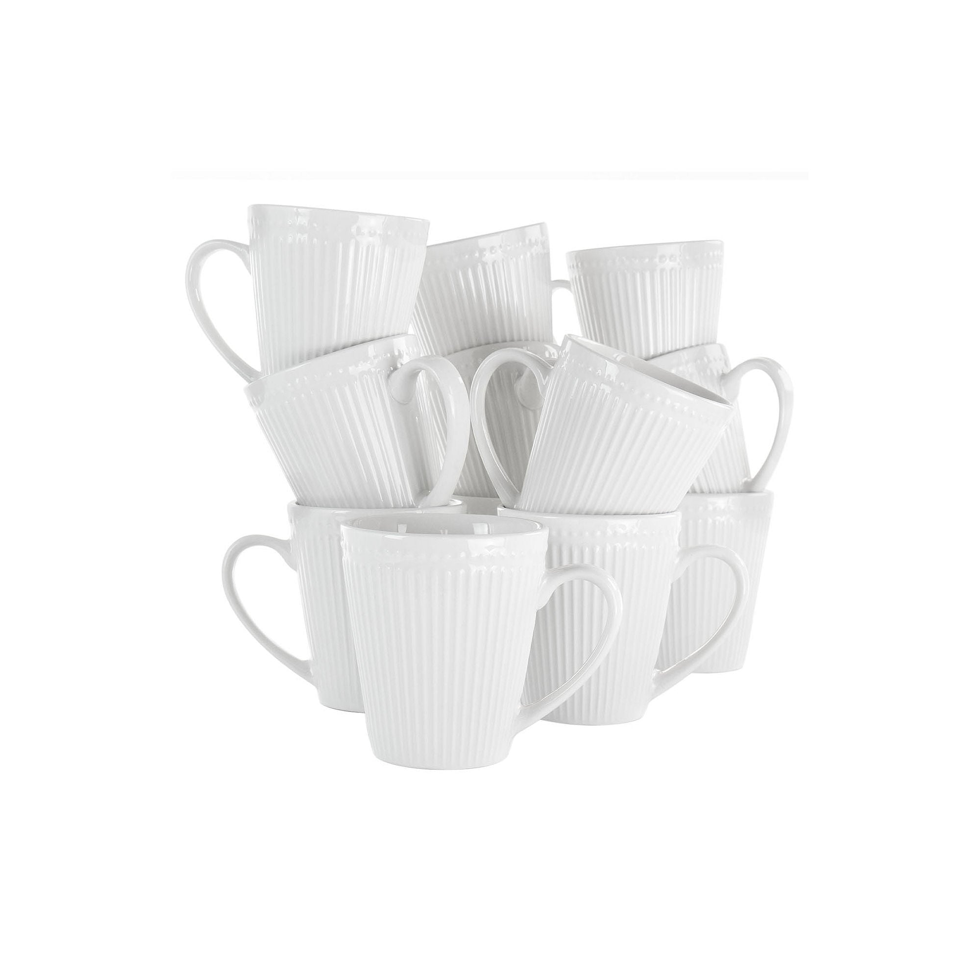 Elama Madeline 12-Pc. Dishwasher Safe Coffee Mug 975114771M - WHITE ONE SIZE