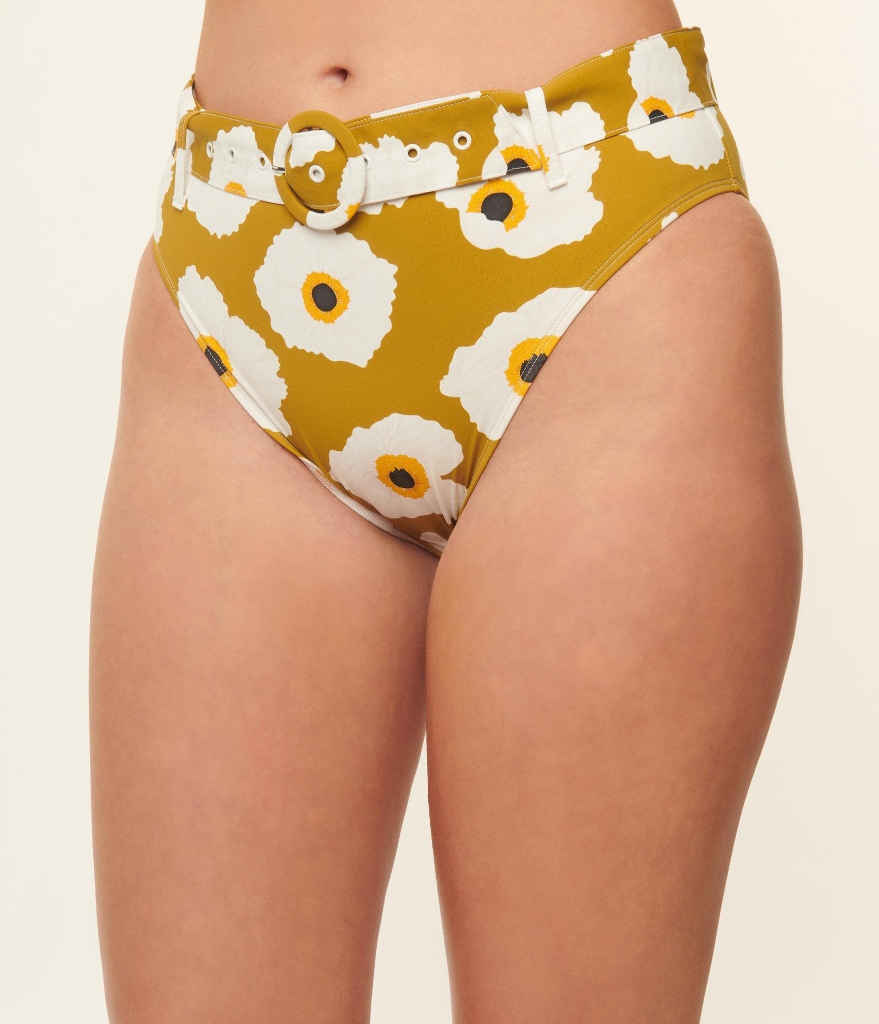 Kingdom & State Olive & White Poppy Swim Bottoms