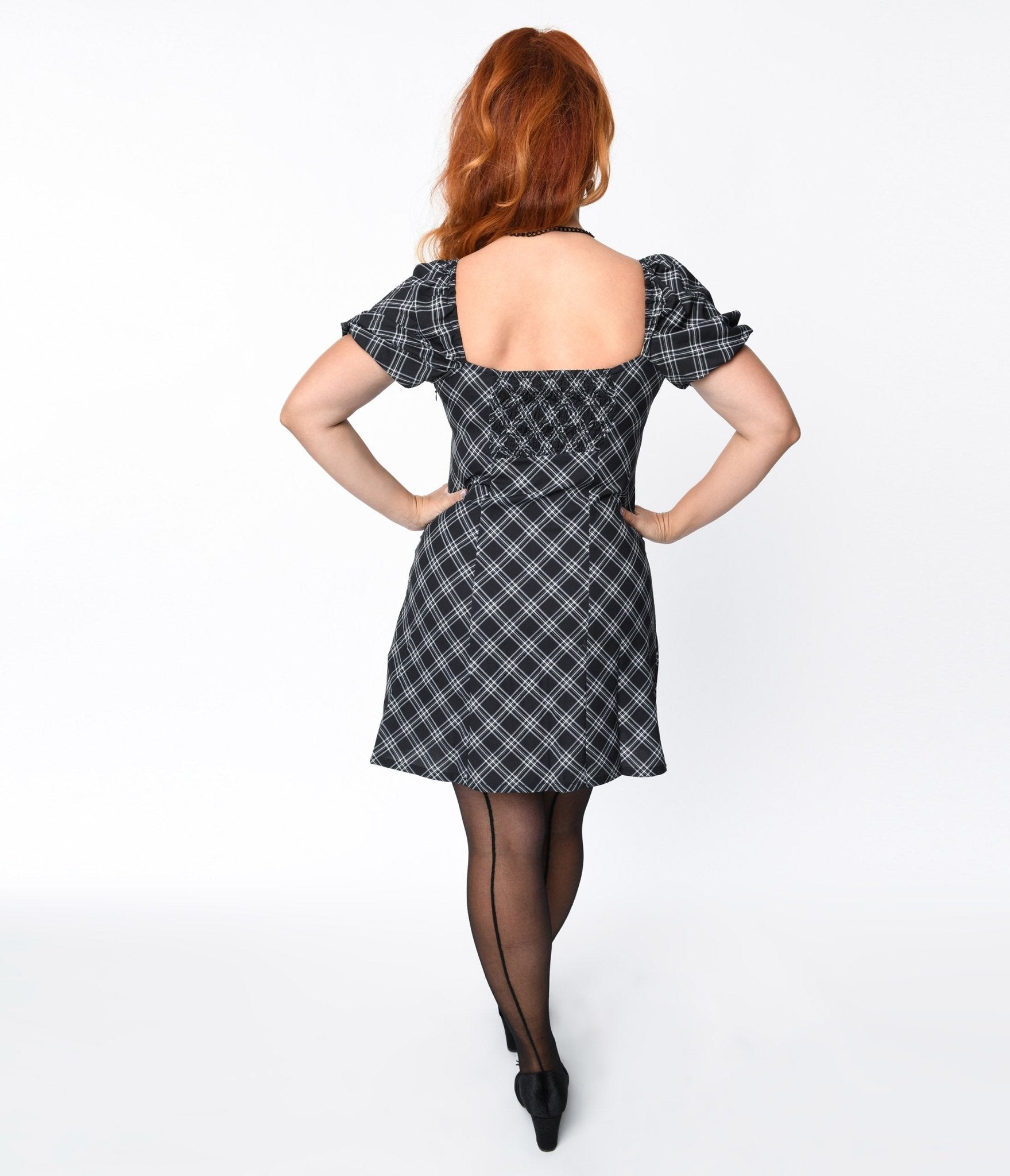 Black & White Plaid Juliet Shift Dress