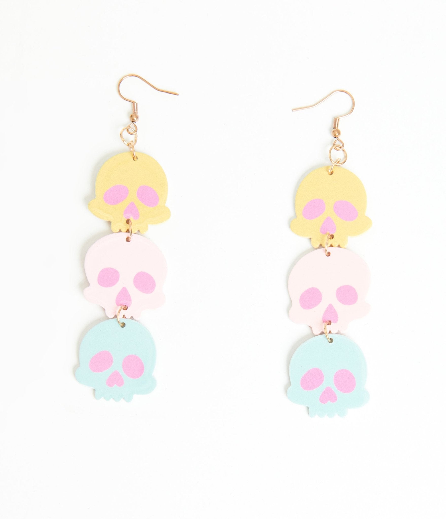 Pastel Candy Coated Skull Earrings