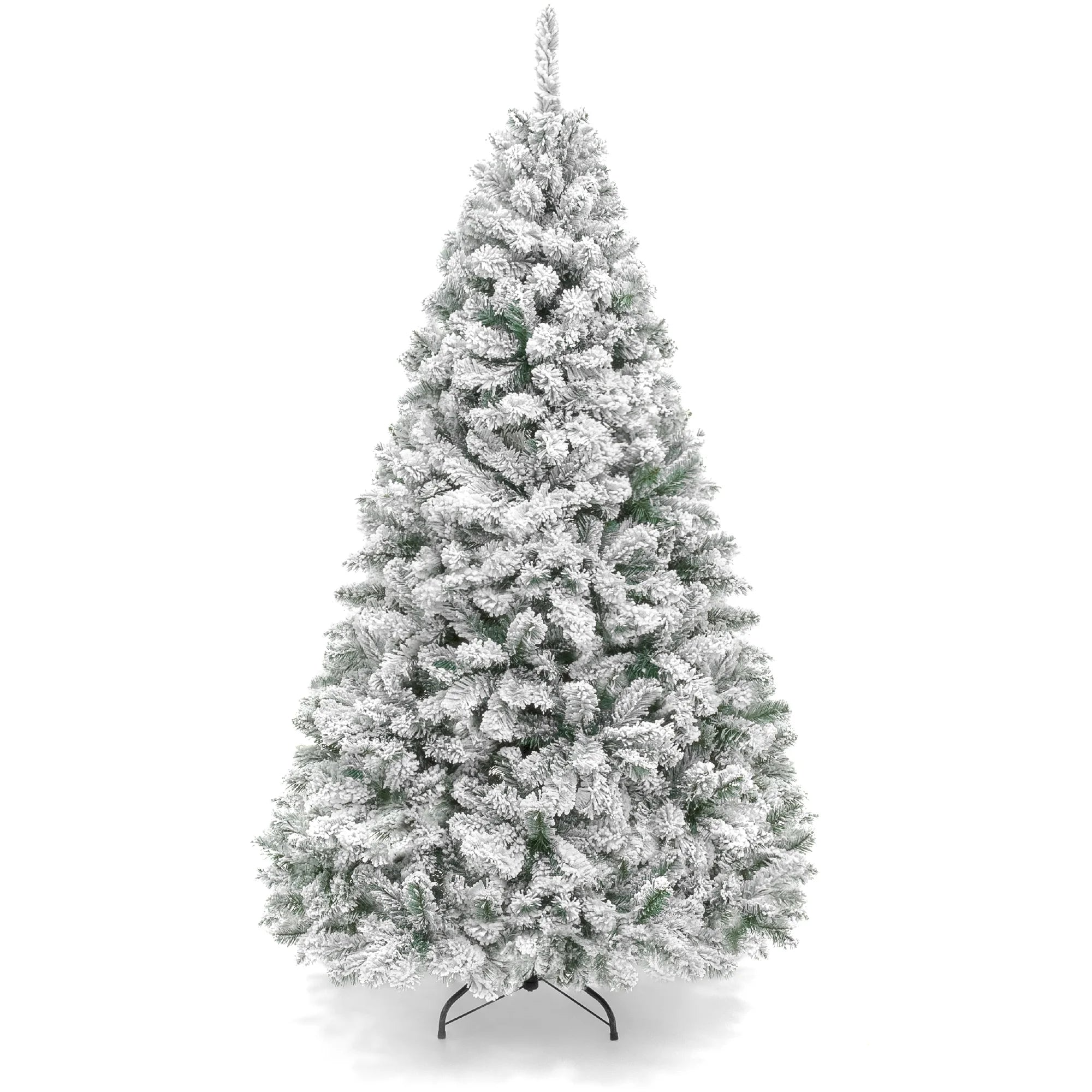 Best Choice Products SKY5091 9ft Snow Flocked Christmas Tree, Premium Holiday Pine Branches, Foldable Metal Base