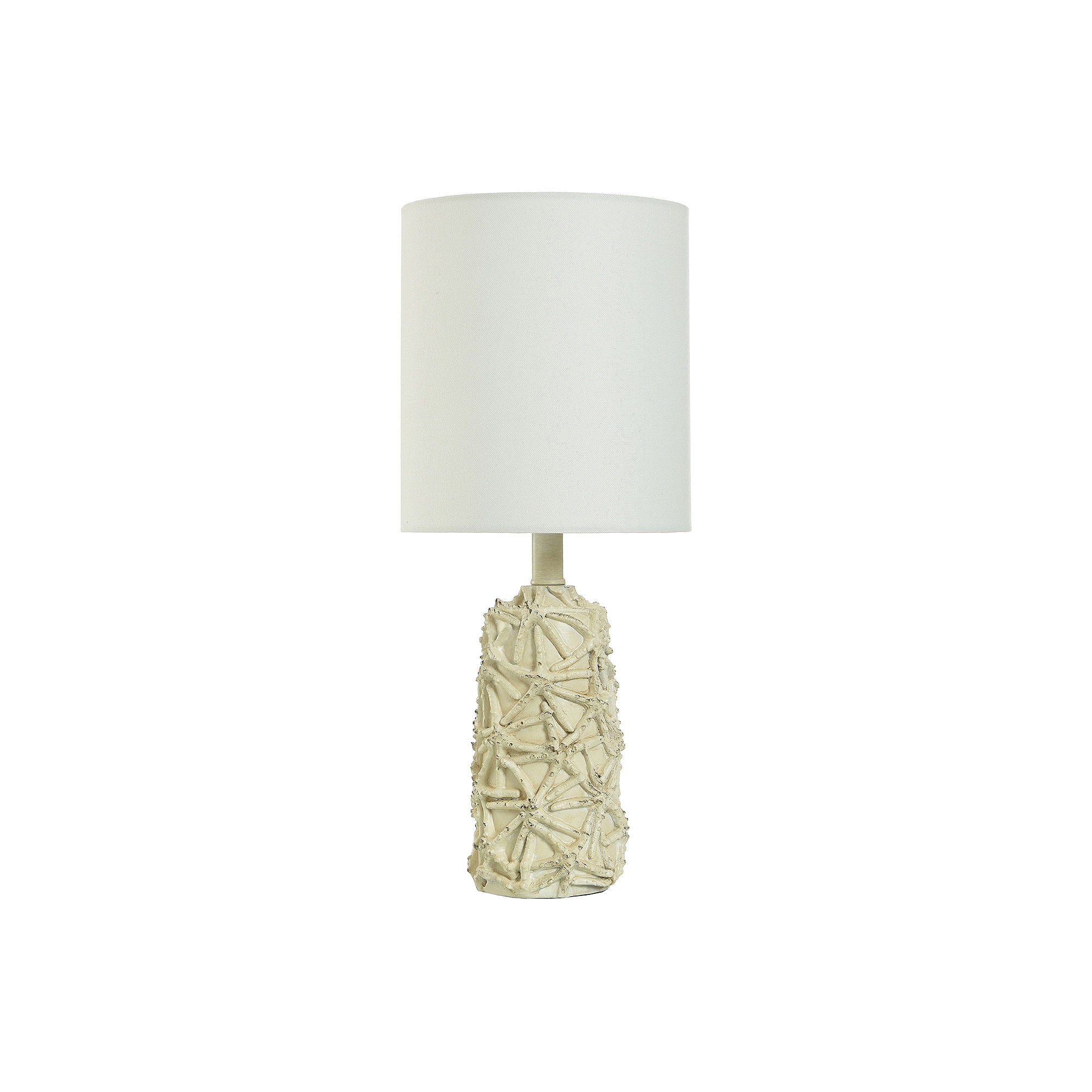 Stylecraft Old Cream Distressed Mini Polyresin Table Lamp - WHITE ONE SIZE