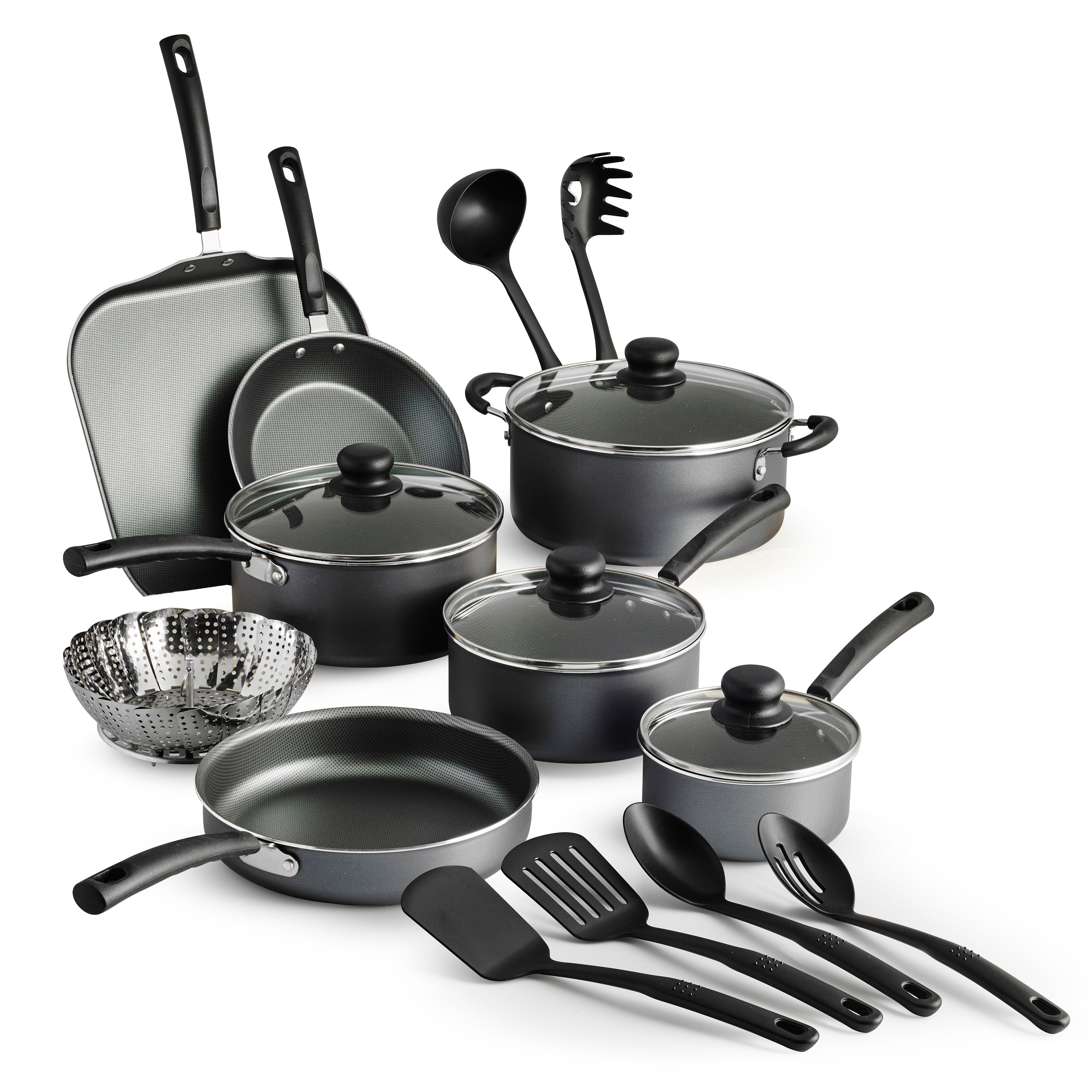 Electric Primaware 18 Piece Non-stick Cookware Set, Gray