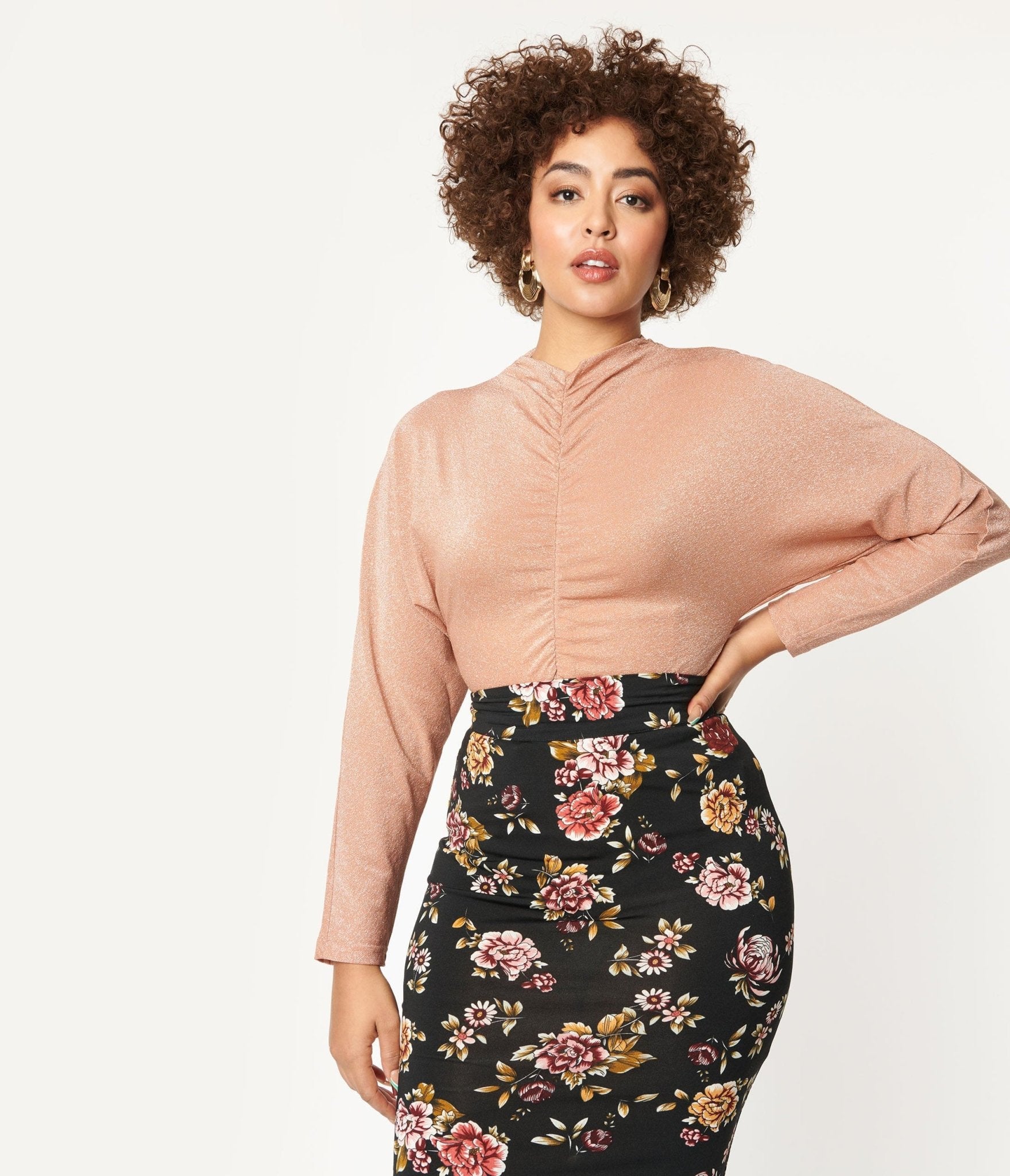 Apricot Blush Sparkle Dolman Top