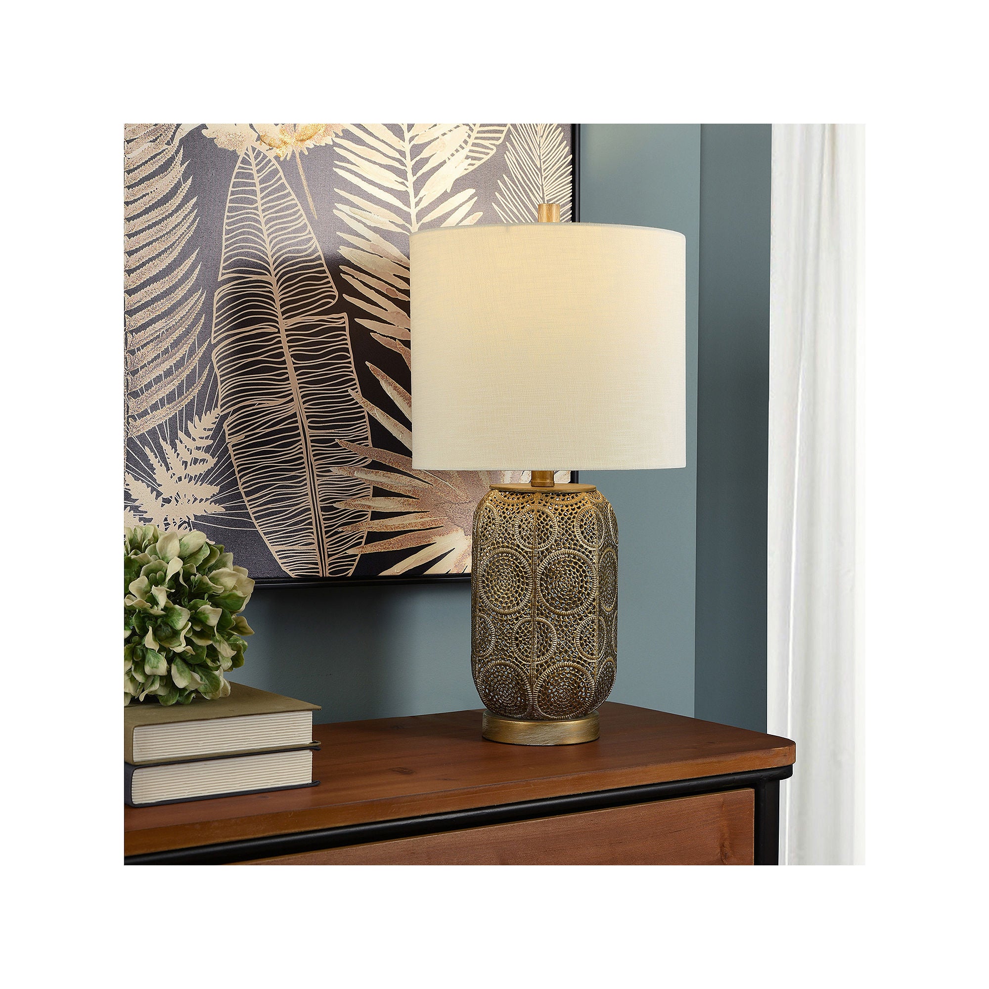 Collective Design By Stylecraft Pierced Gold Metal Table Lamp TL211514JCDS - GOLD ONE SIZE