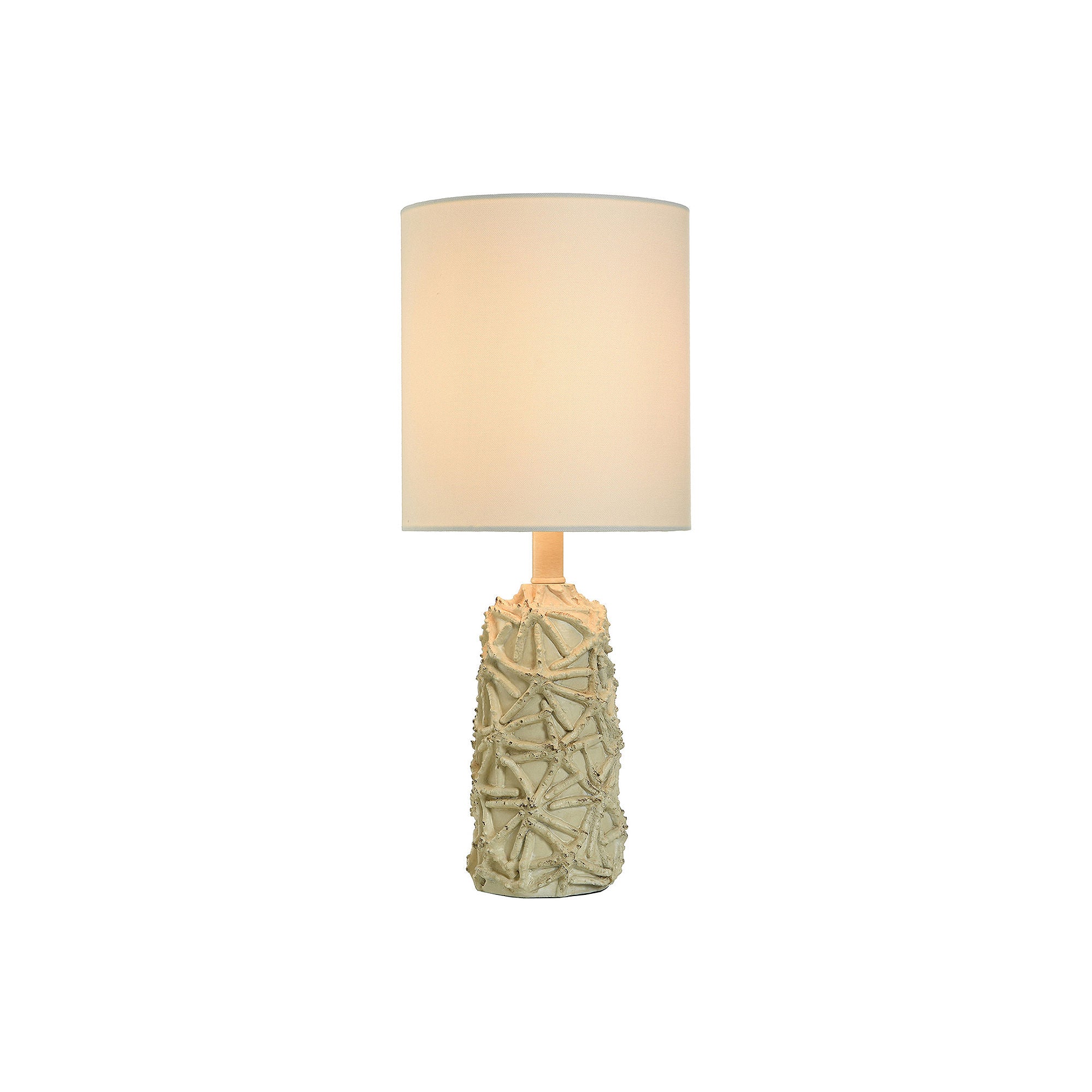 Stylecraft Old Cream Distressed Mini Polyresin Table Lamp - WHITE ONE SIZE