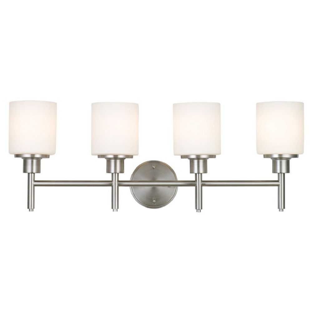 Design House 556217 Aubrey 4 Light Vanity Light, Satin Nickel