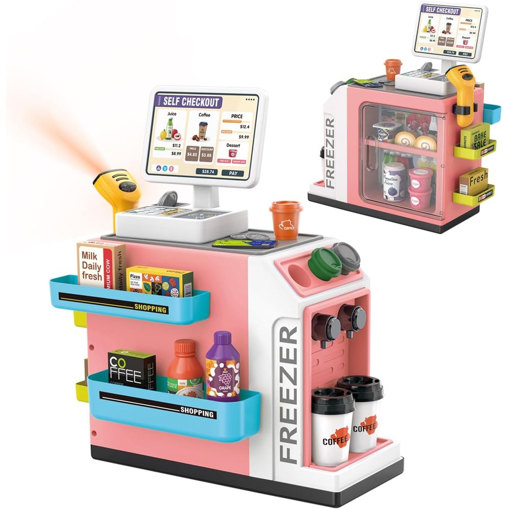 PanKome 668-138 46PCS Toddlers Boys Girls Supermarket Grocery Play Store Pretend CashierToys Set