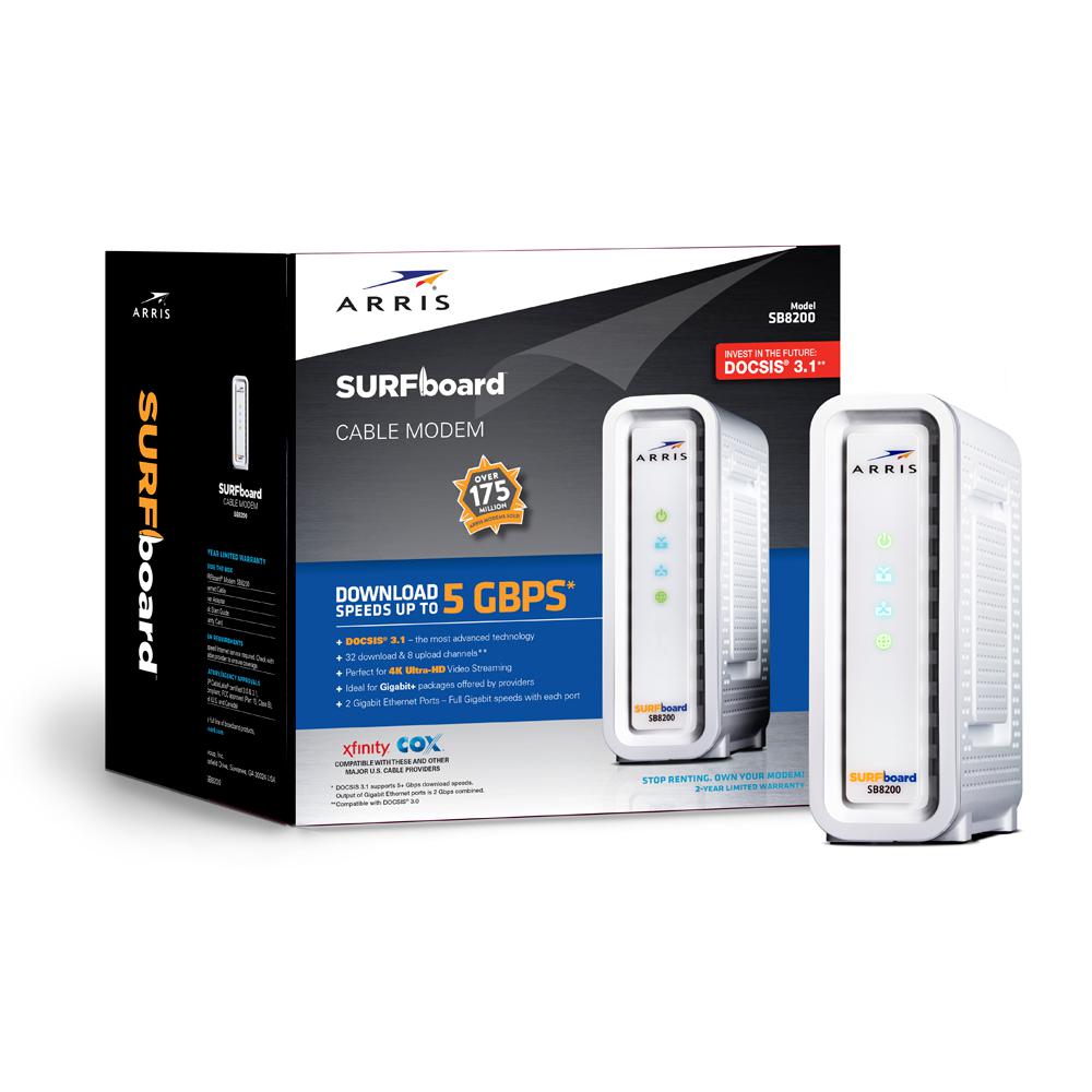 ARRIS SB8200 SURFboard DOCSIS 3.1 Cable Modem - White