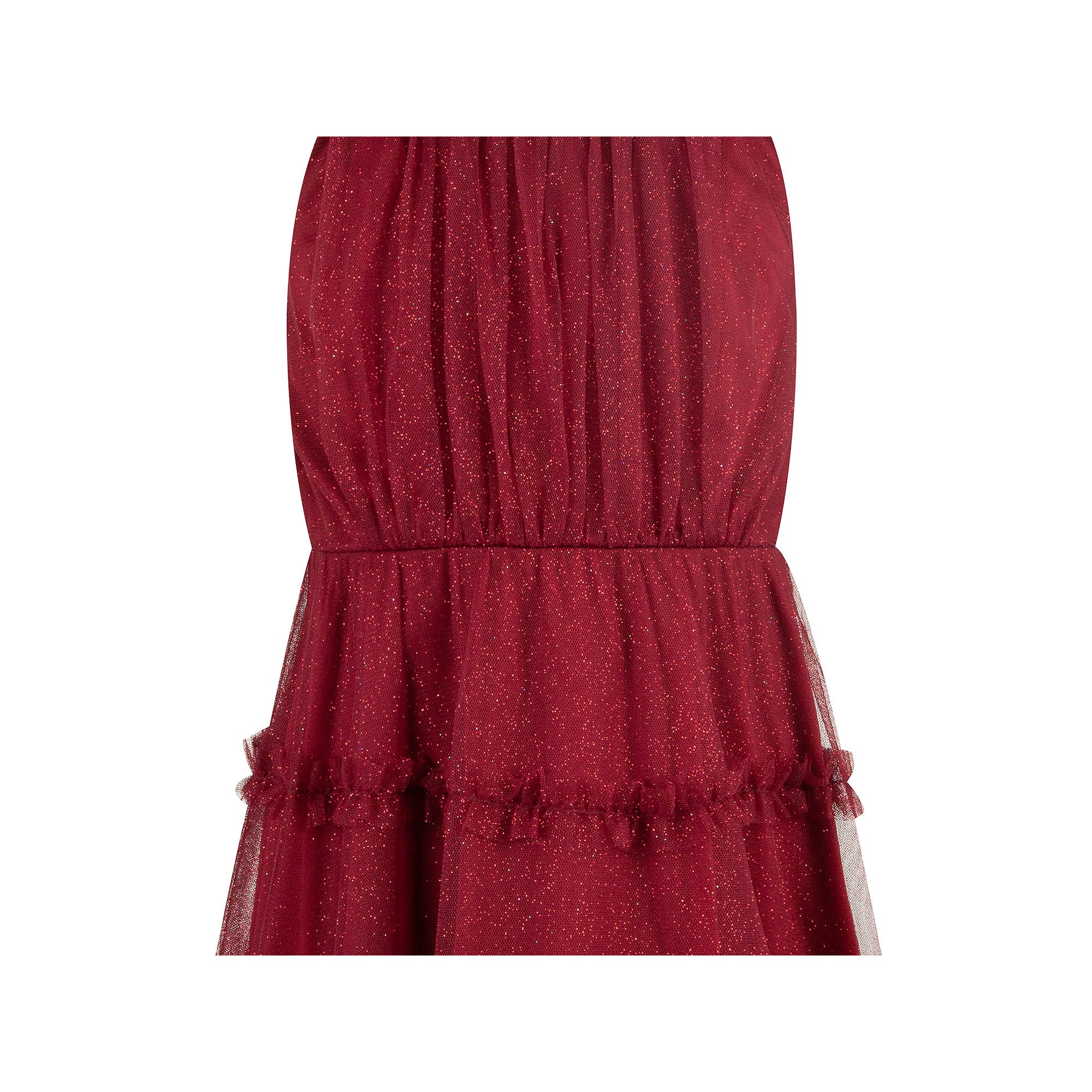 Lots Of Love By Speechless Girls Glitter Tiered Dress, Sizes 7-16, BURGUNDY