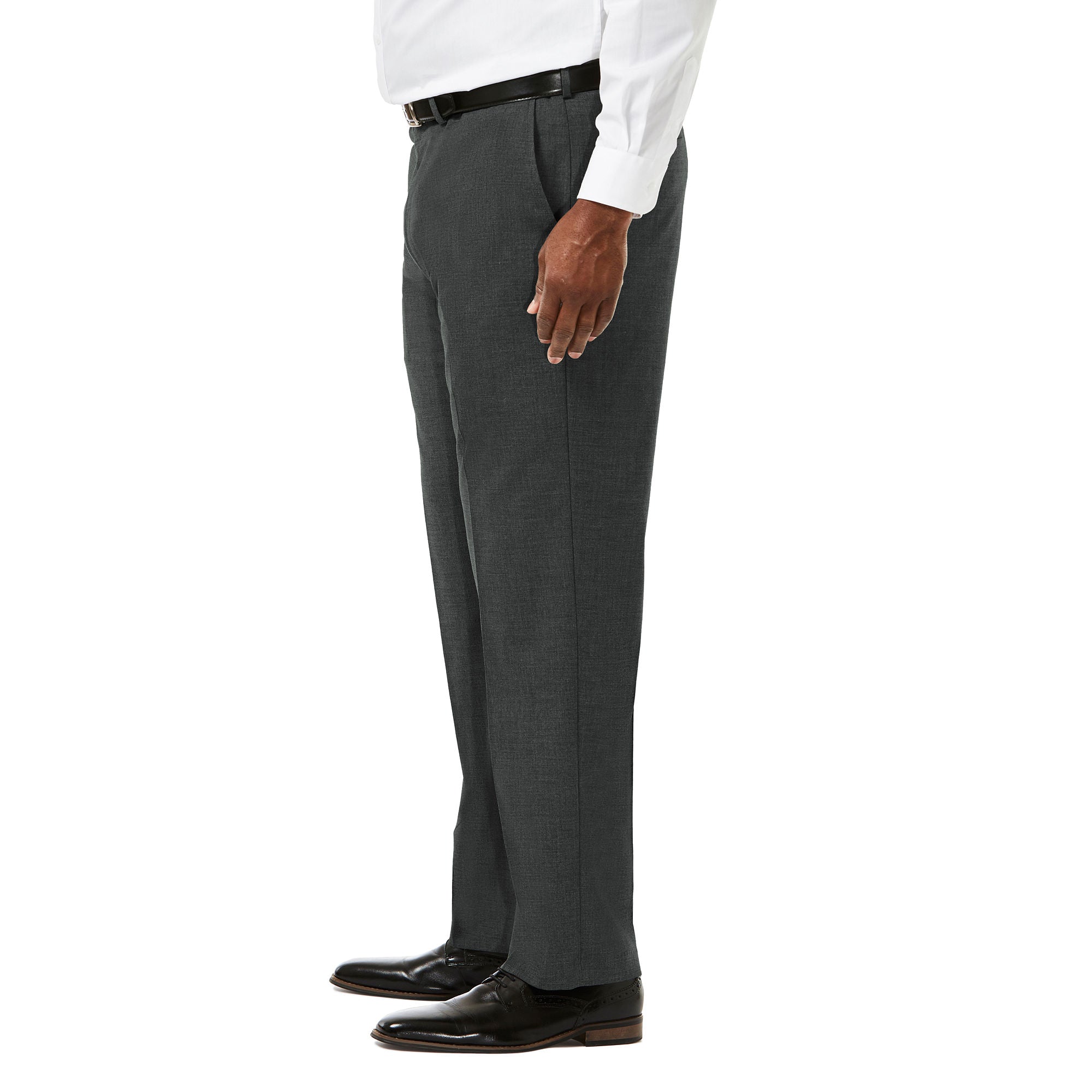 Haggar Jm Premium Stretch Sharkski Classic Fit Flat Front Suit Pants - Big & Tall - Med Grey 44X30