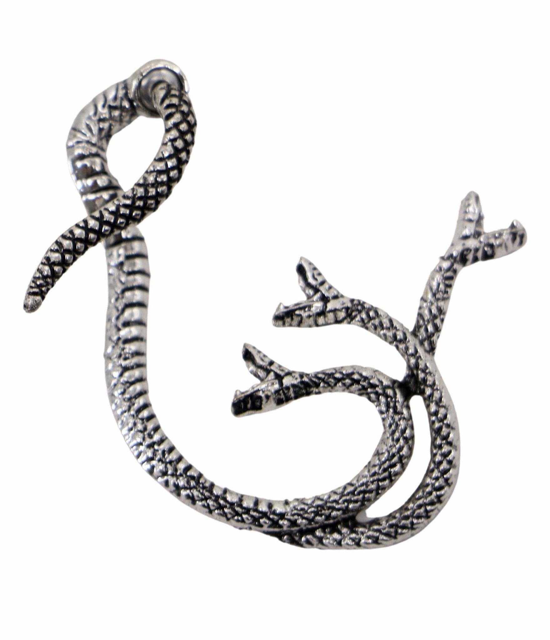 Silver Three Headed Snake Ear Cuff