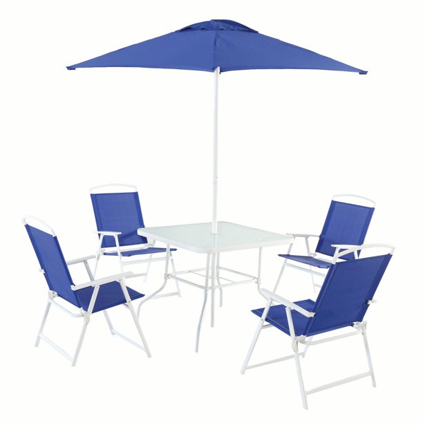 Mainstays MS17-301-101-16 Albany Lane 6 Piece Outdoor Patio Dining Set, Blue