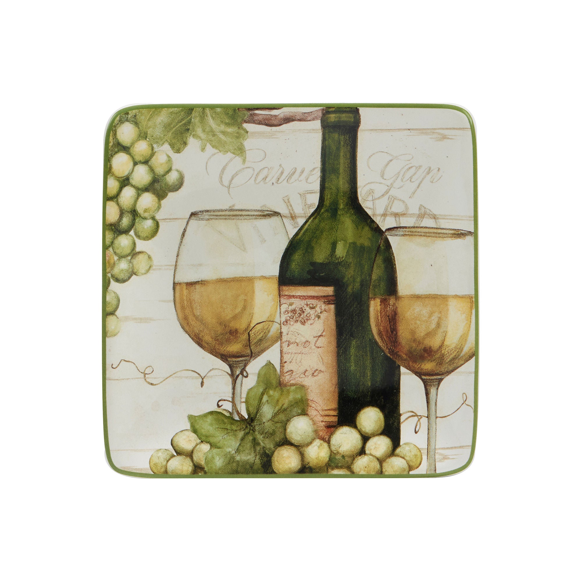 Certified International Meadow Brook Vineyard Canape 4-Pc. Earthenware Appetizer Plate 29207SET4 - WHITE ONE SIZE