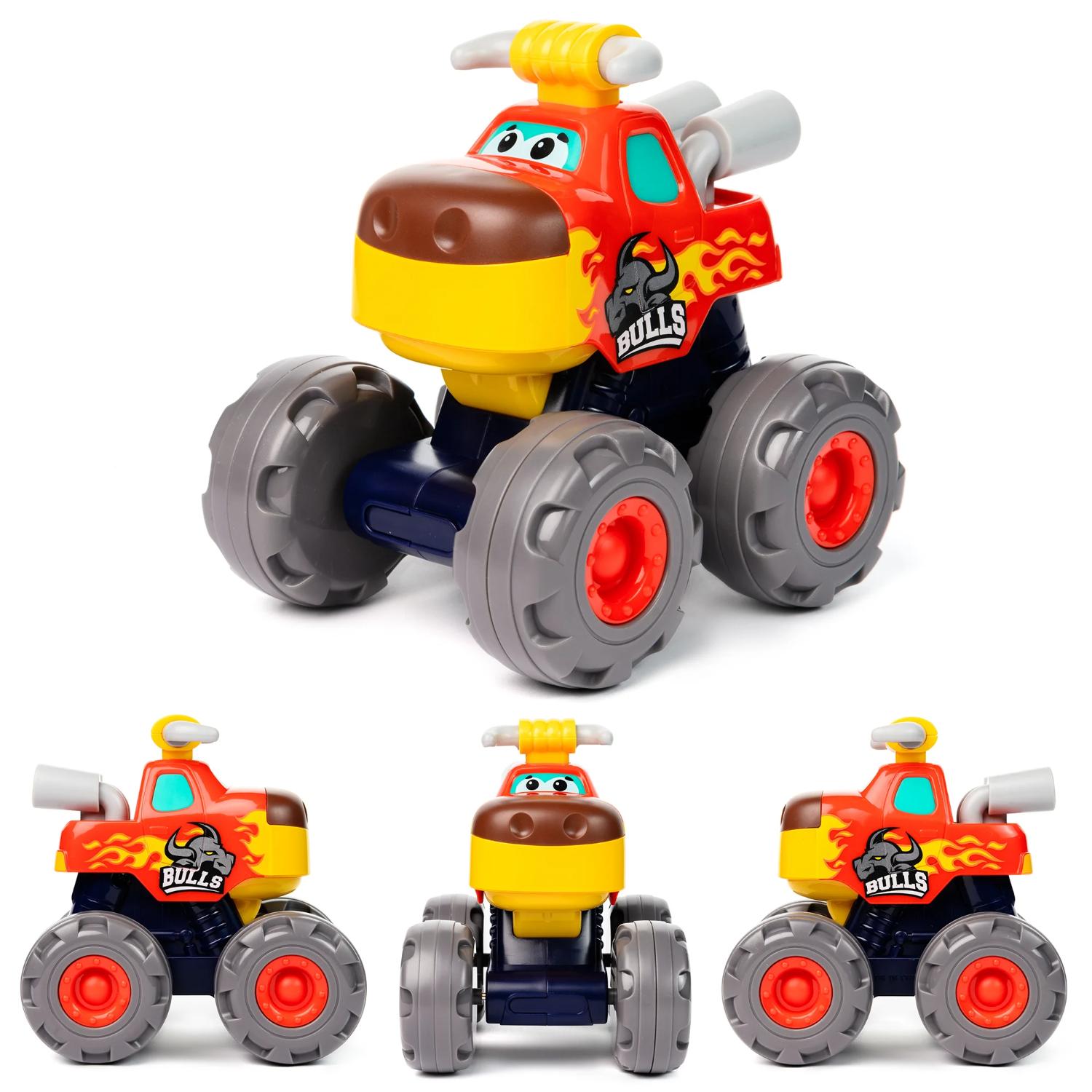 Elalci Trading 3151 Animal Monster Trucks Friction Powered Toy Cars Set Play Vehicle