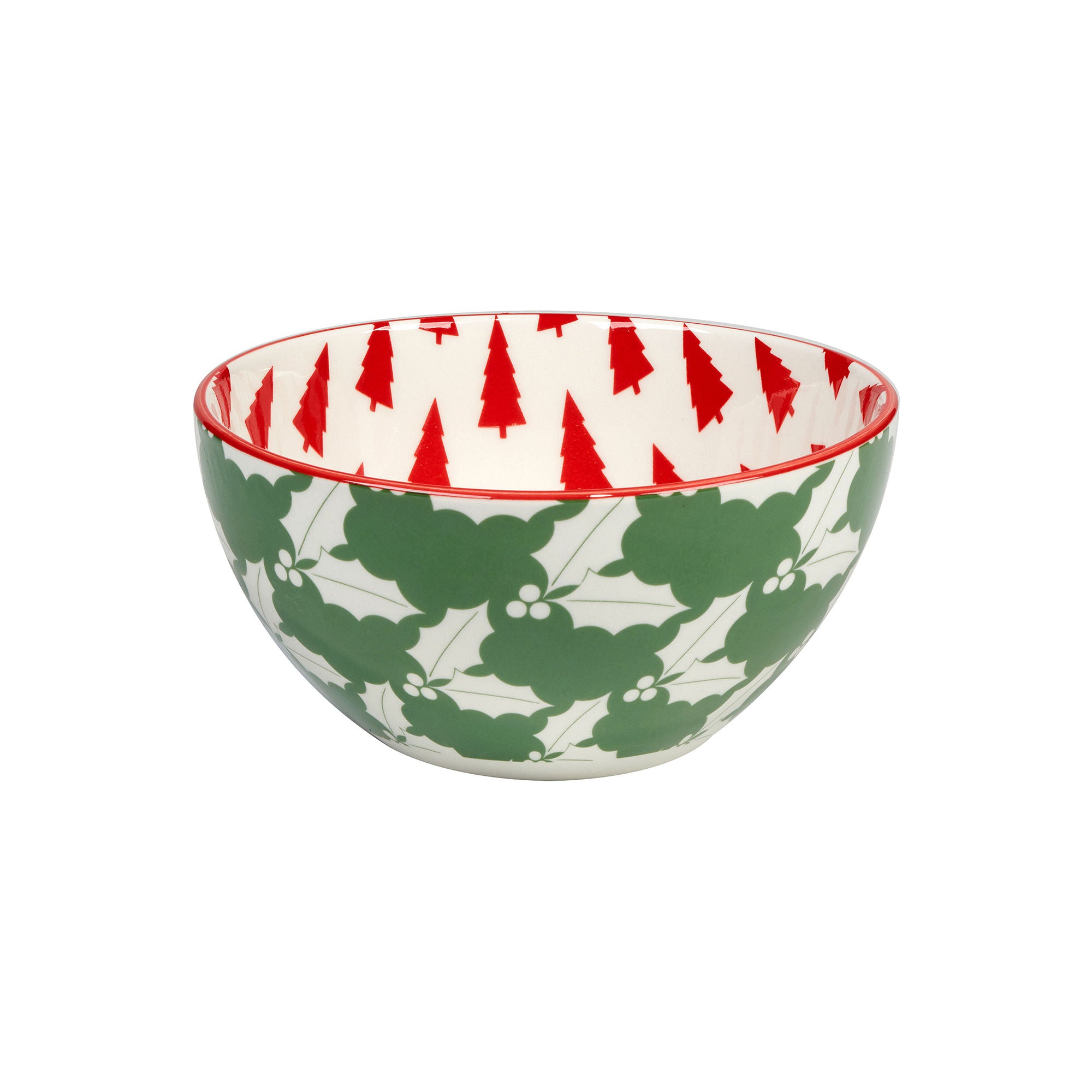 Certified International Winter Medley 6-Pc. Porcelain Ice Cream Bowl 13527SET6 - RED ONE SIZE