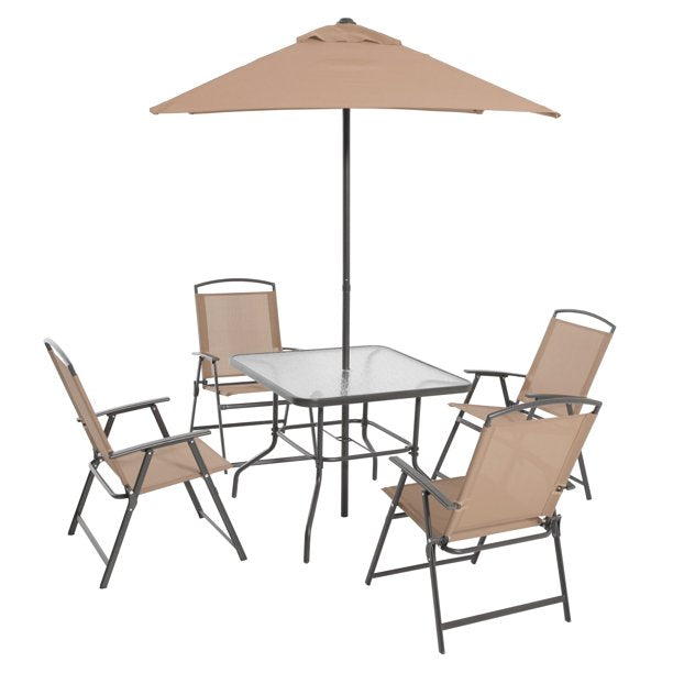 Mainstays MS16-301-001-13 Albany Lane 6 Piece Outdoor Patio Dining Set, Tan