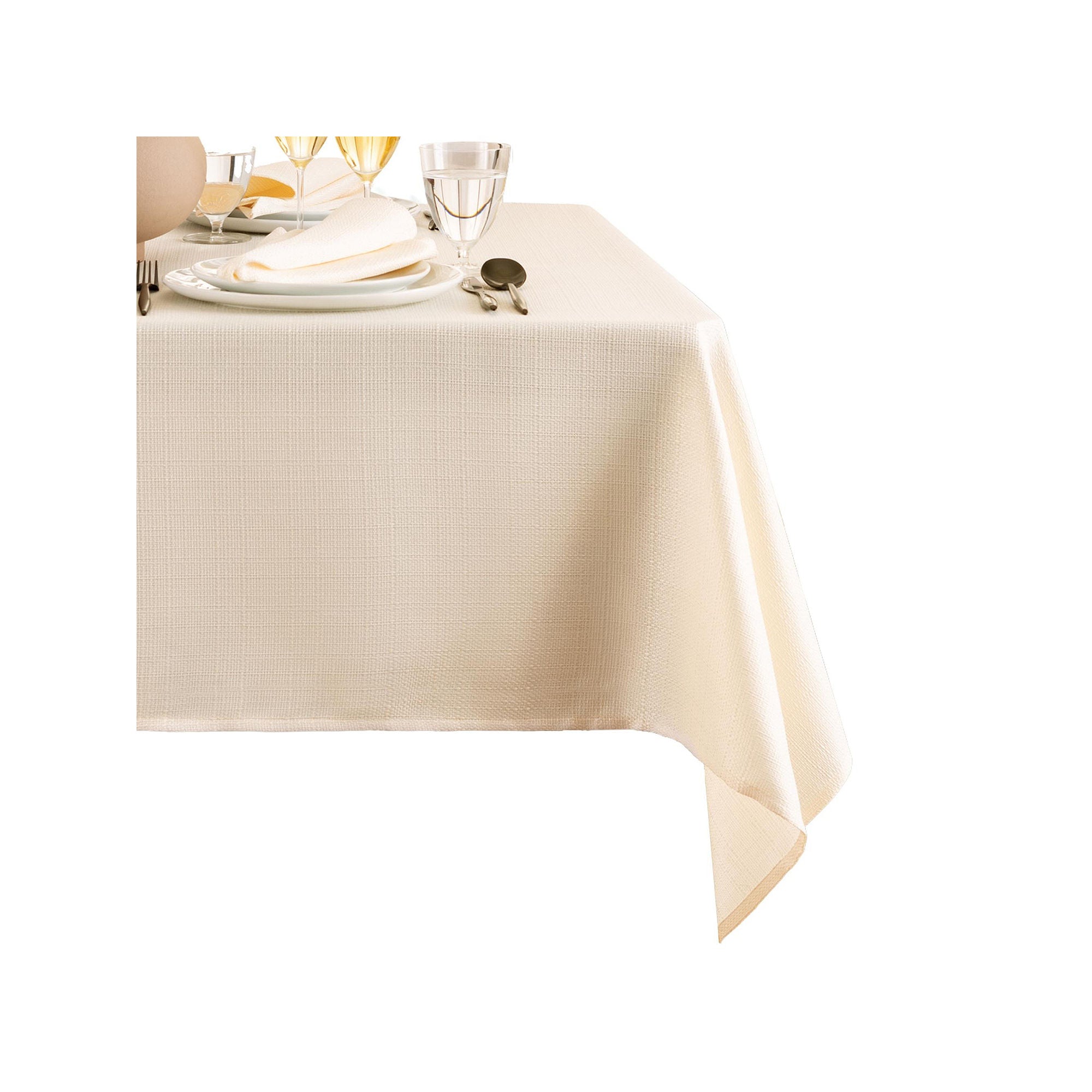 Elrene Home Fashions Water & Stain Resistant Laurel Tablecloth - IVORY ONE SIZE