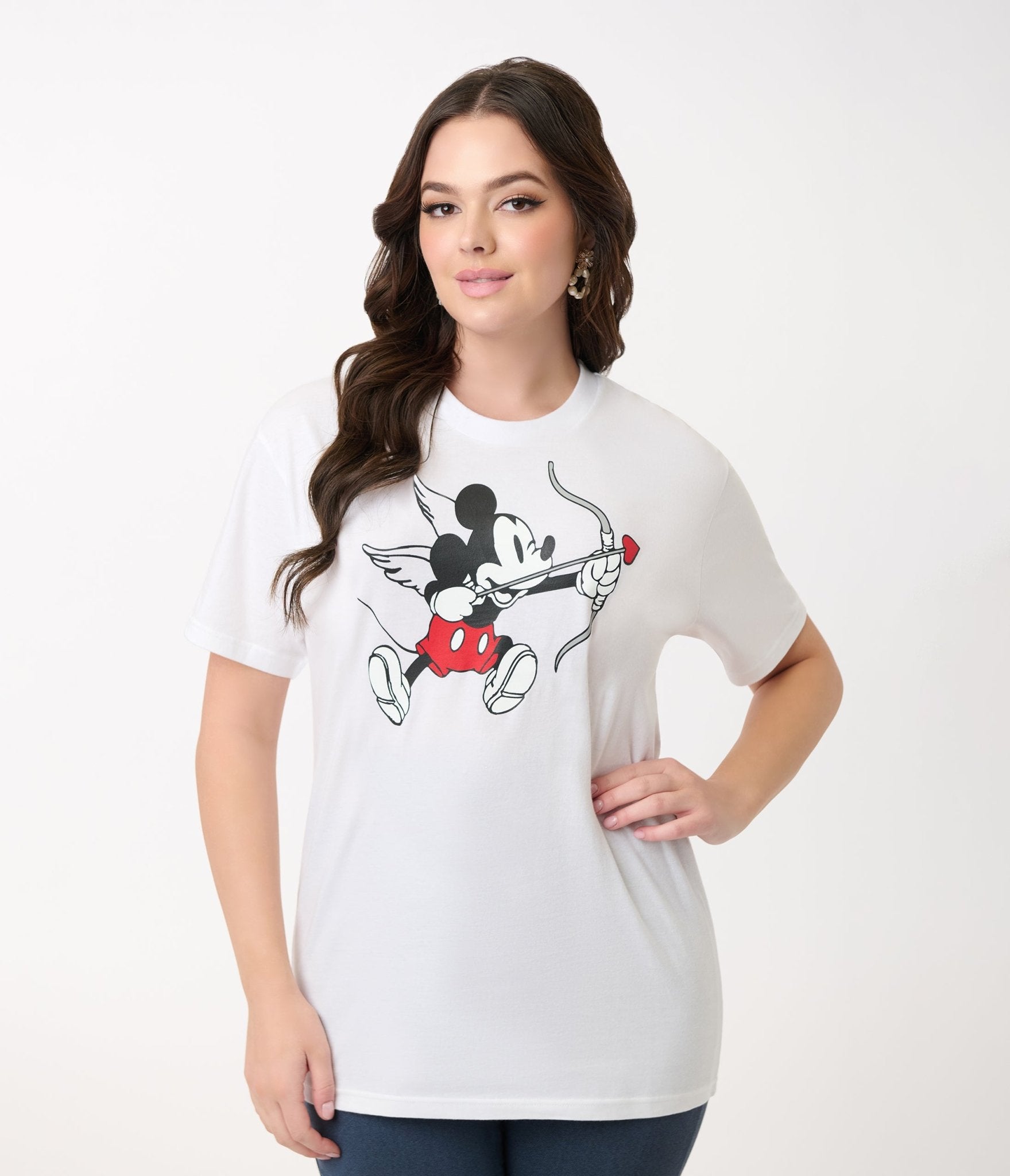 Disney Valentine's Day Collection by Unique Vintage Cupid Mickey Unisex Graphic Tee