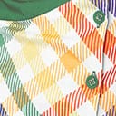 Smak Parlour 1970s Green & Rainbow Gingham Mini Shirt Dress