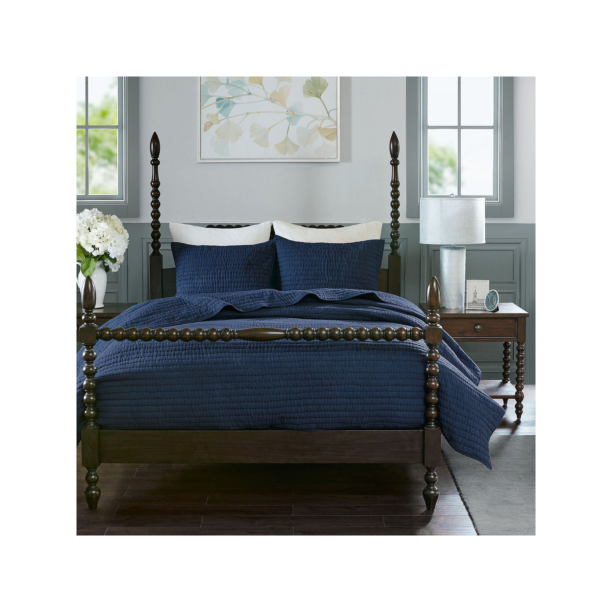 Madison Park Signature Serene 3-Pc. Solid Quilt Set - BLUE ONE SIZE