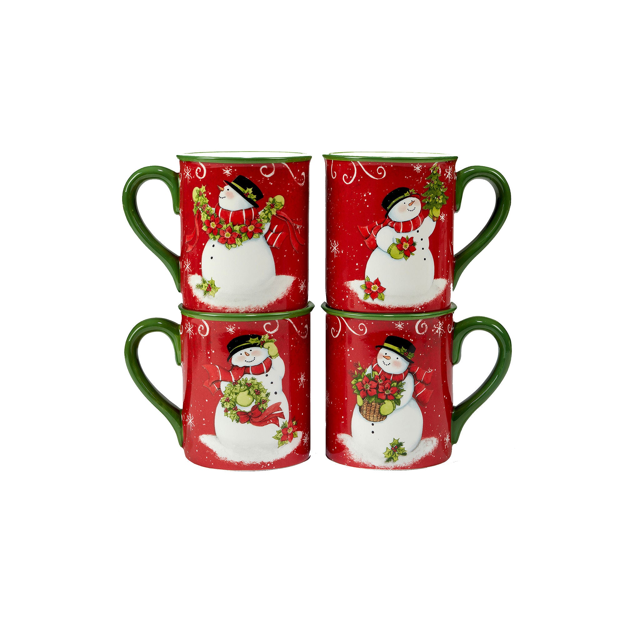 Certified International Holiday Magic Snowman 4-Pc. Mug Set - MULTI ONE SIZE