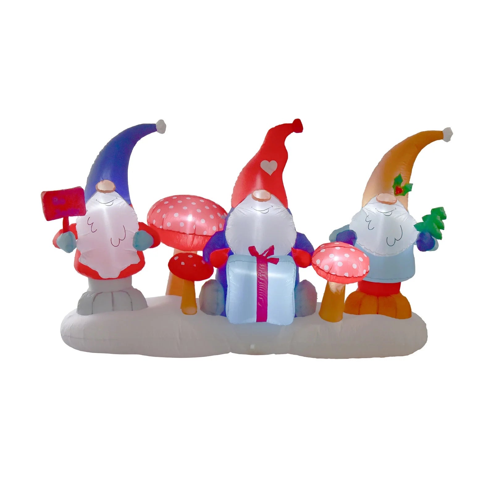 Nifti Nest F-836 Christmas Gnomes Inflatable with Colorful LEDs