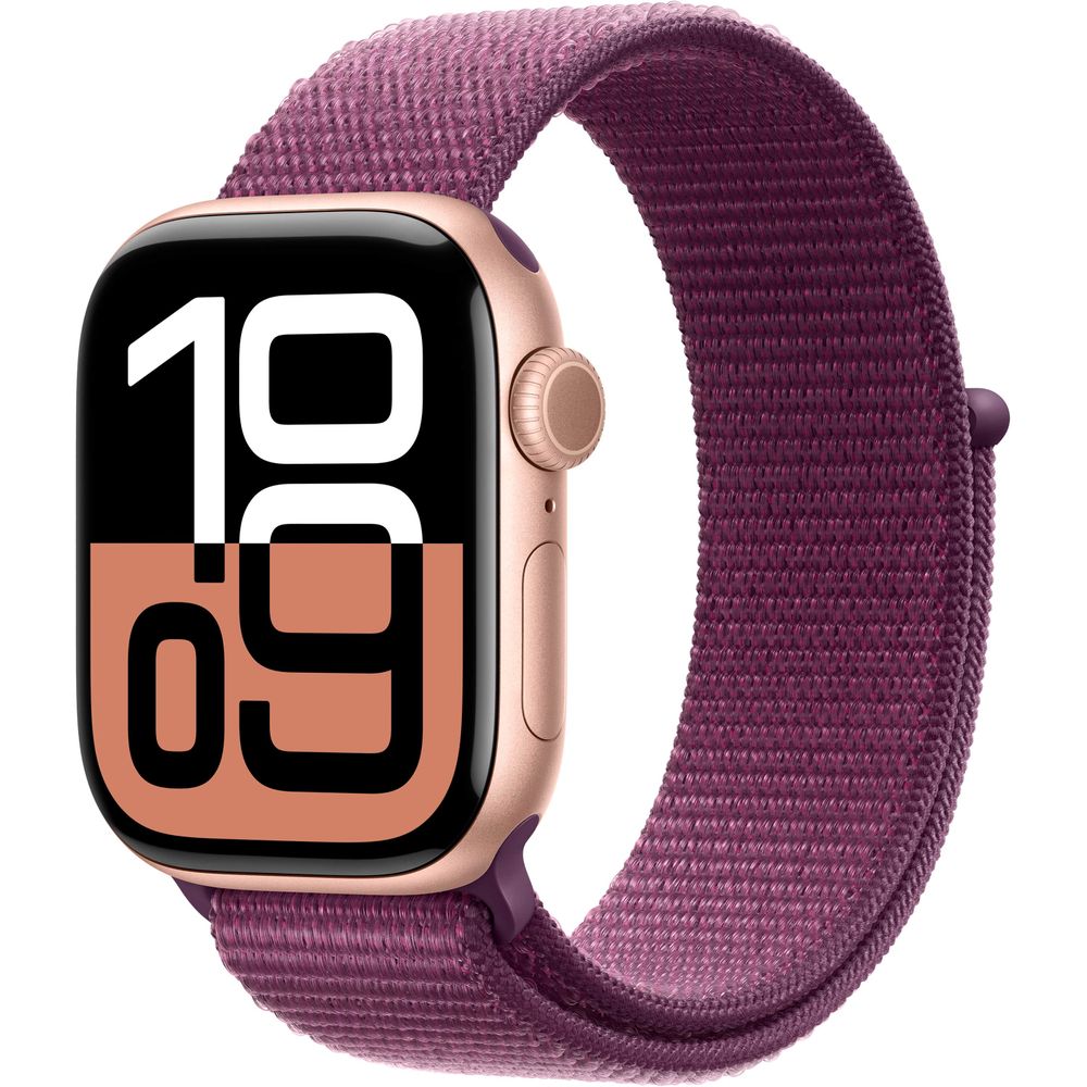 Apple Watch Gen 10 Series 10 42mm Rose Gold Aluminum - Plum Sport Loop MWWK3LW/A