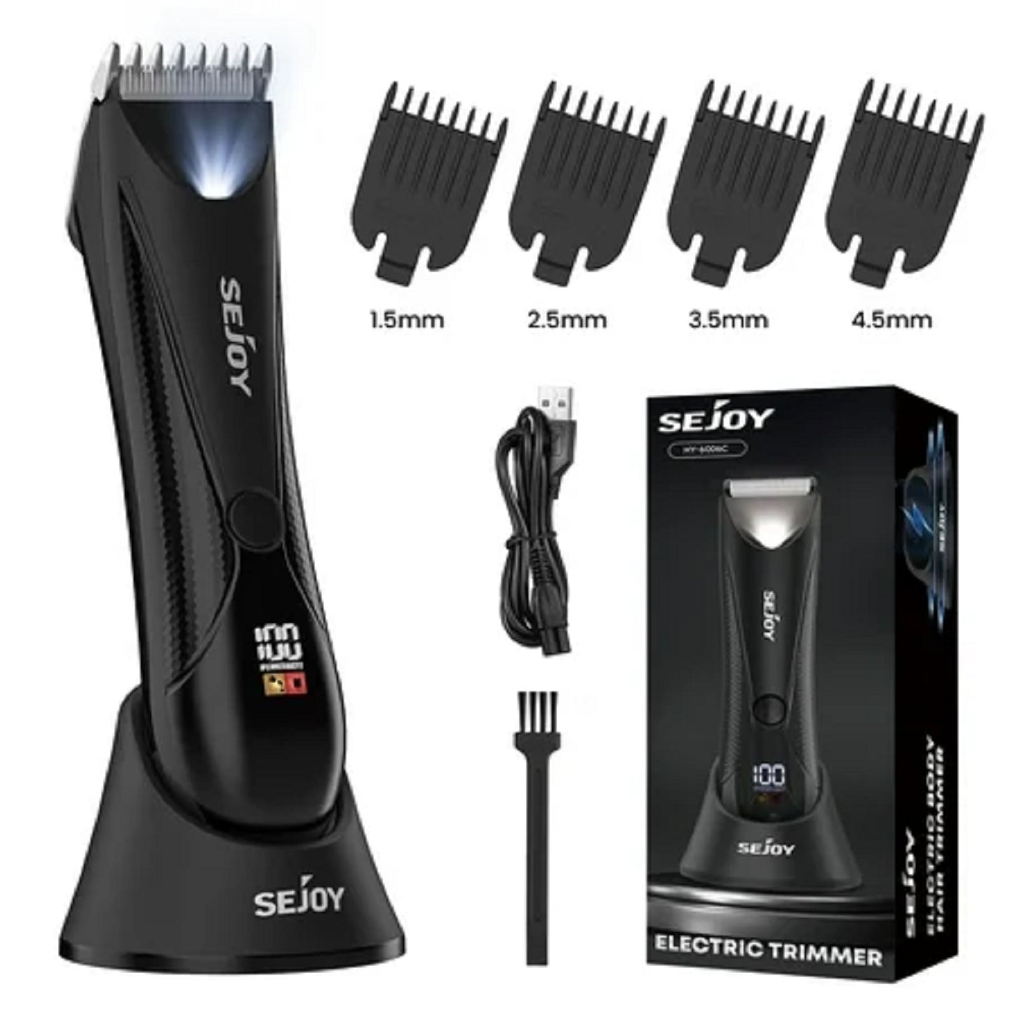 Sejoy TMJ-6006 Electric Body Hair Trimmer Kit, Black