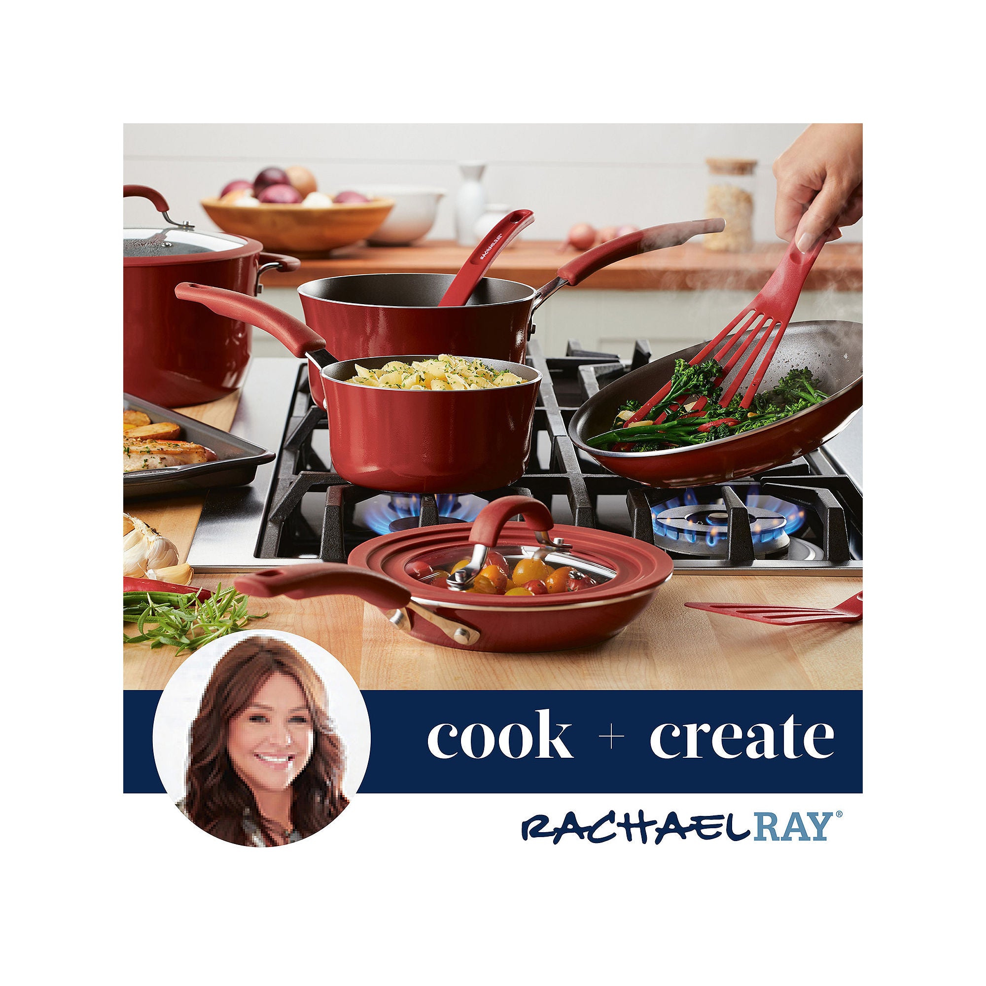 Rachael Ray Cook + Create 14 Non-Stick Frying Pan - RED ONE SIZE