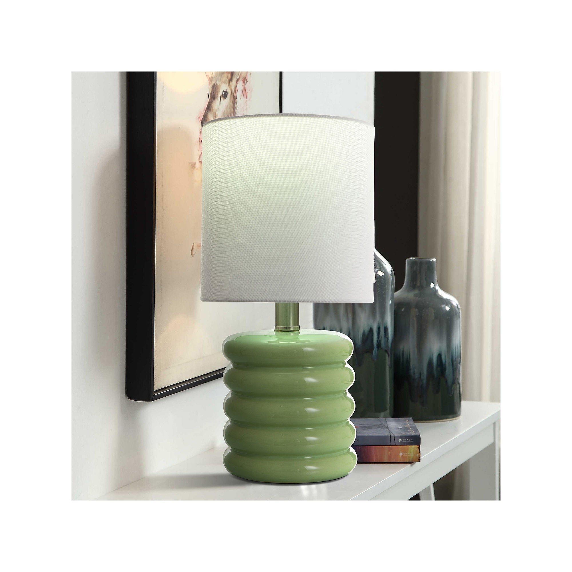 Collective Design By Stylecraft Stacked Green Ceramic Table Lamp TL17706BJCDS - BOTANICAL GREEN ONE SIZE