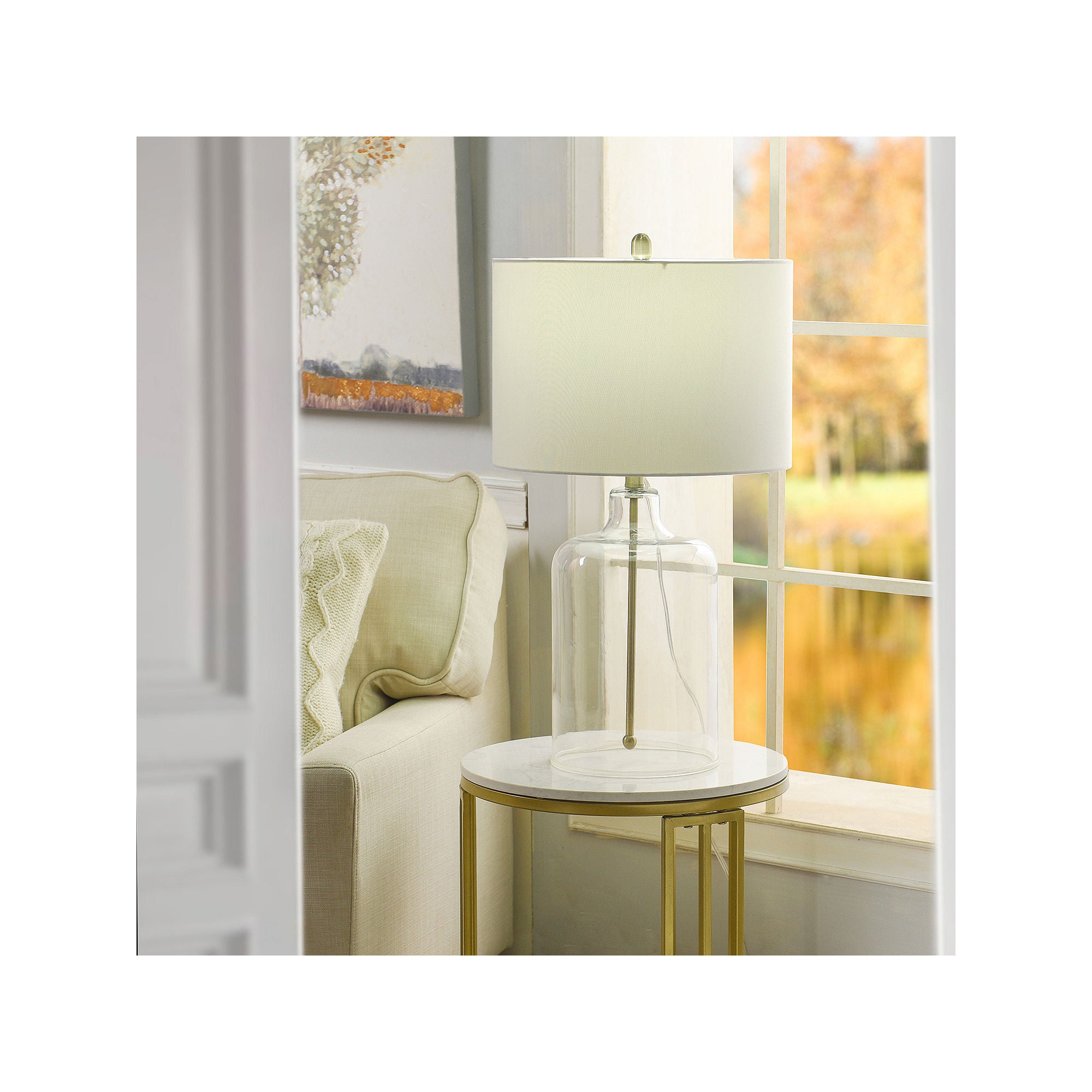 Collective Design By Stylecraft Glass With Gold Metal Rod Table Lamp TL332573JCDS - CLEAR GLASS ONE SIZE