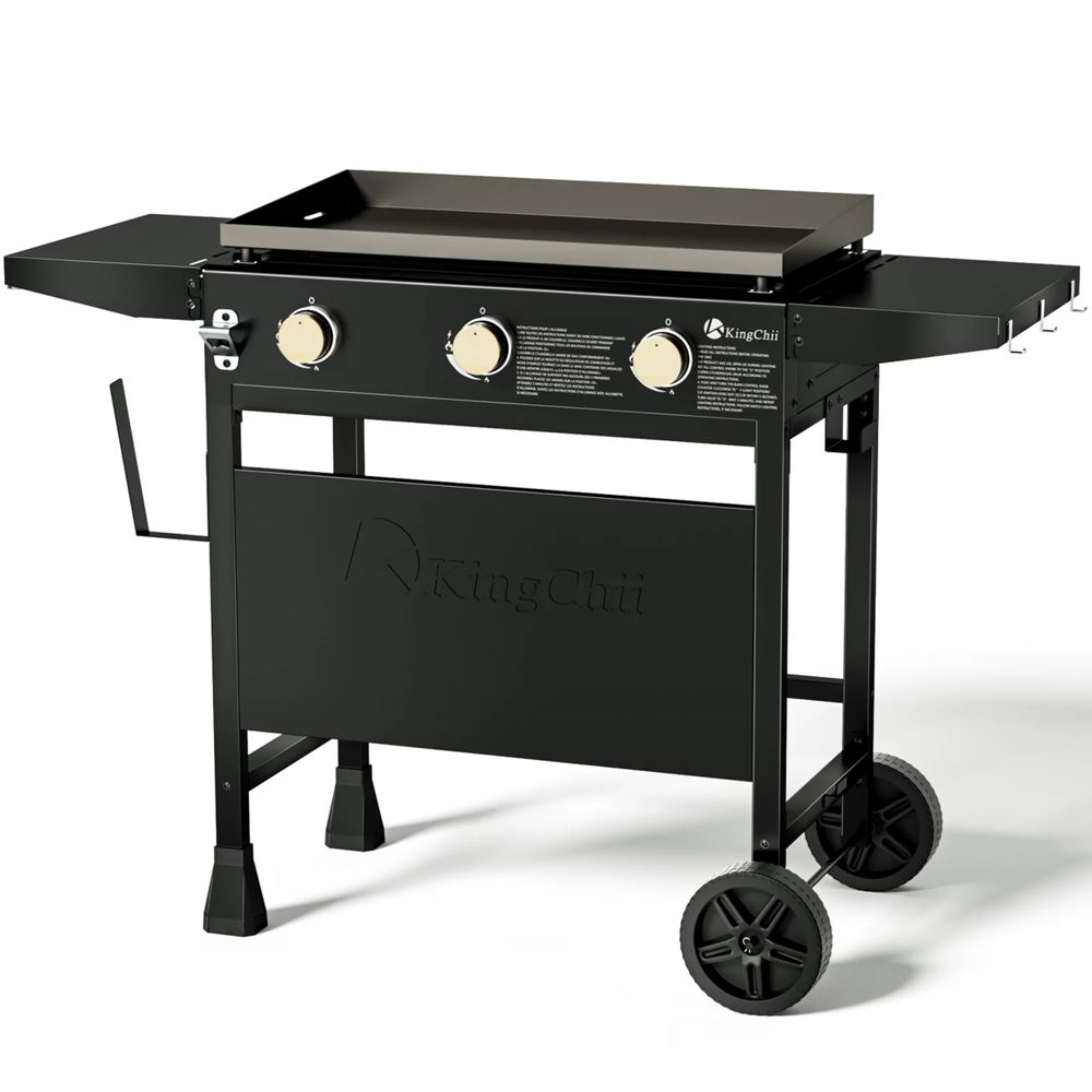 KingChii KC1995C3 3-Burner 28 Propane Griddles Outdoor Flat Top Gas Grill Griddle for Camping